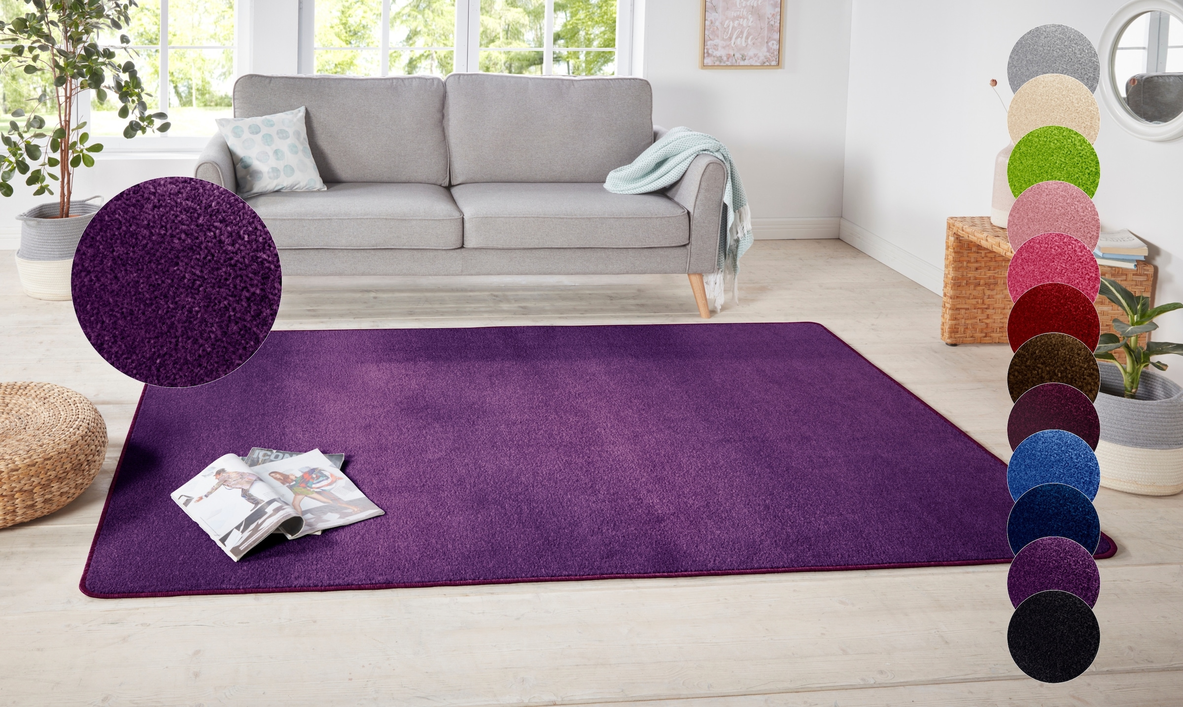 HANSE Home Teppich "Shashi" rechteckig 8,5 mm Höhe Kurzflor, Unifarben, Läu günstig online kaufen