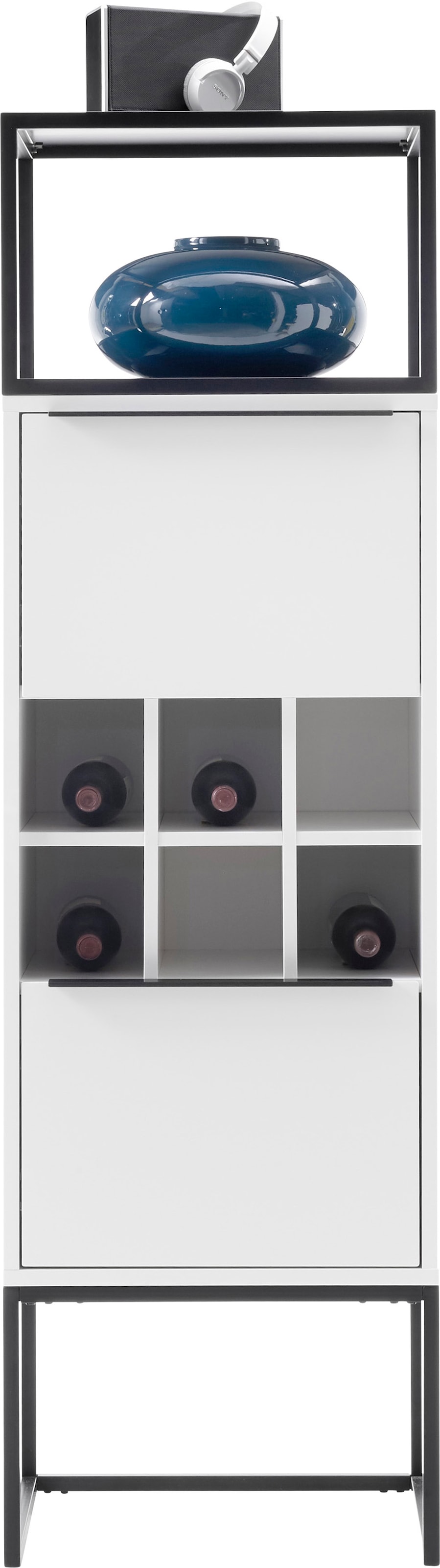 HBZ Highboard »Lille«, (1 St.), mit LED-Beleuchtung, Wohnzimmerschrank in Eiche Artisan NB