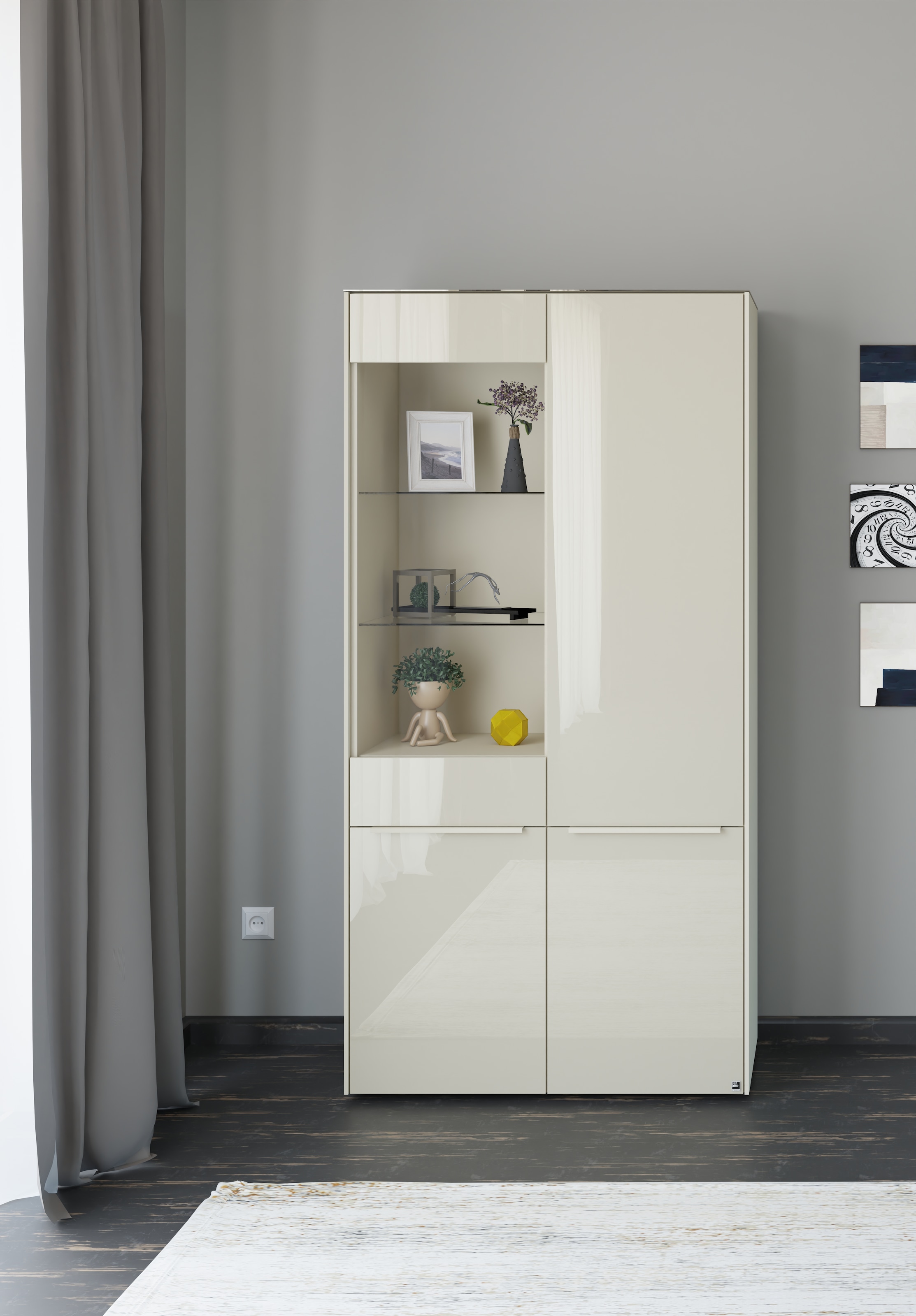 set one by Musterring Standvitrine »Reno« 1 Stk. tlg. Mit Gleitern und in verschiedenen Farben erhältlich