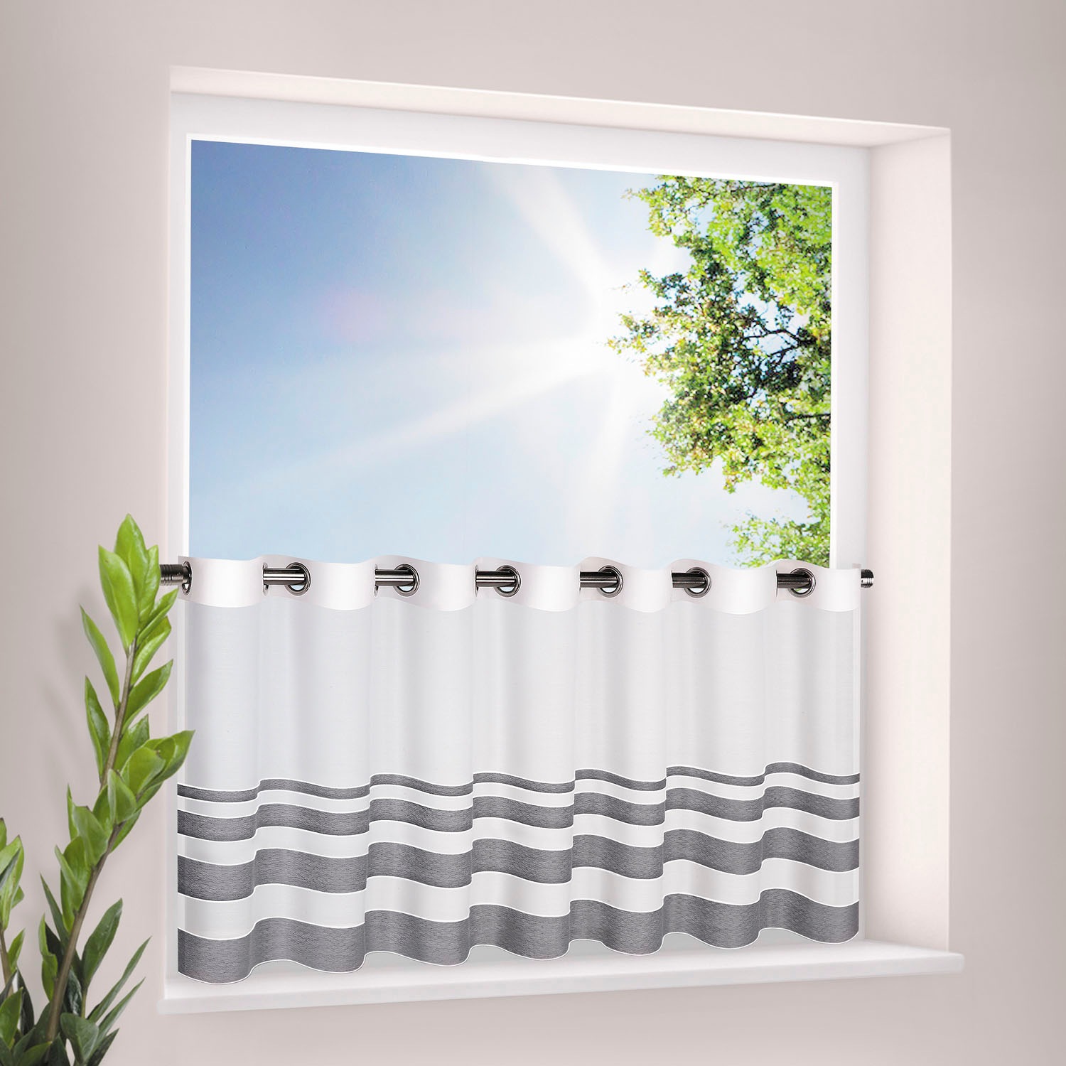 Gerster Scheibengardine »Eskil« Ösen 1 Stk. tlg. HxB: 50x140, mit modernem günstig online kaufen