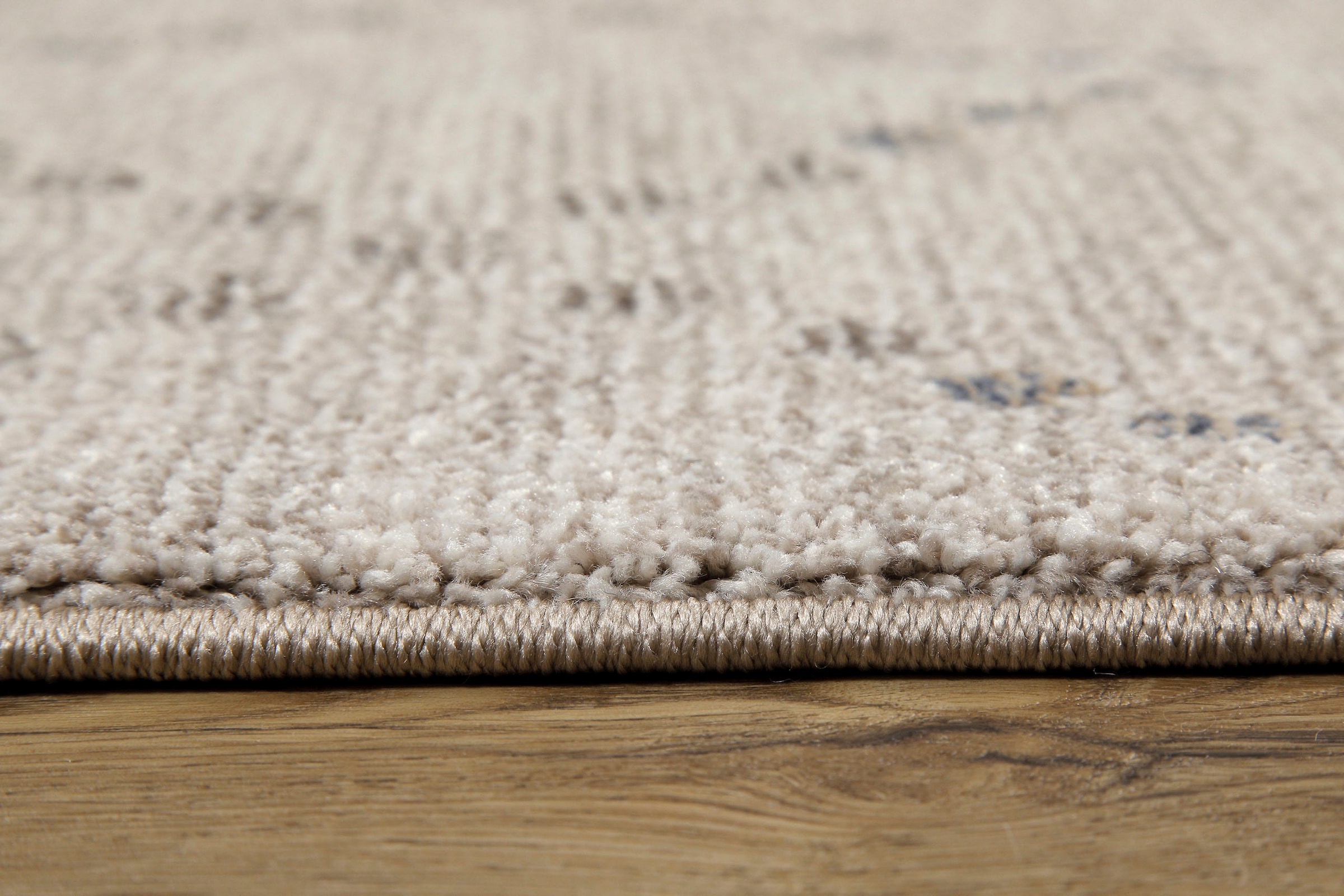 my home Teppich »Thoren«, rechteckig, 12 mm Höhe, weicher Kurzflor, Rautenmuster mit Fransen, Wohnzimmer, Schlafzimmer