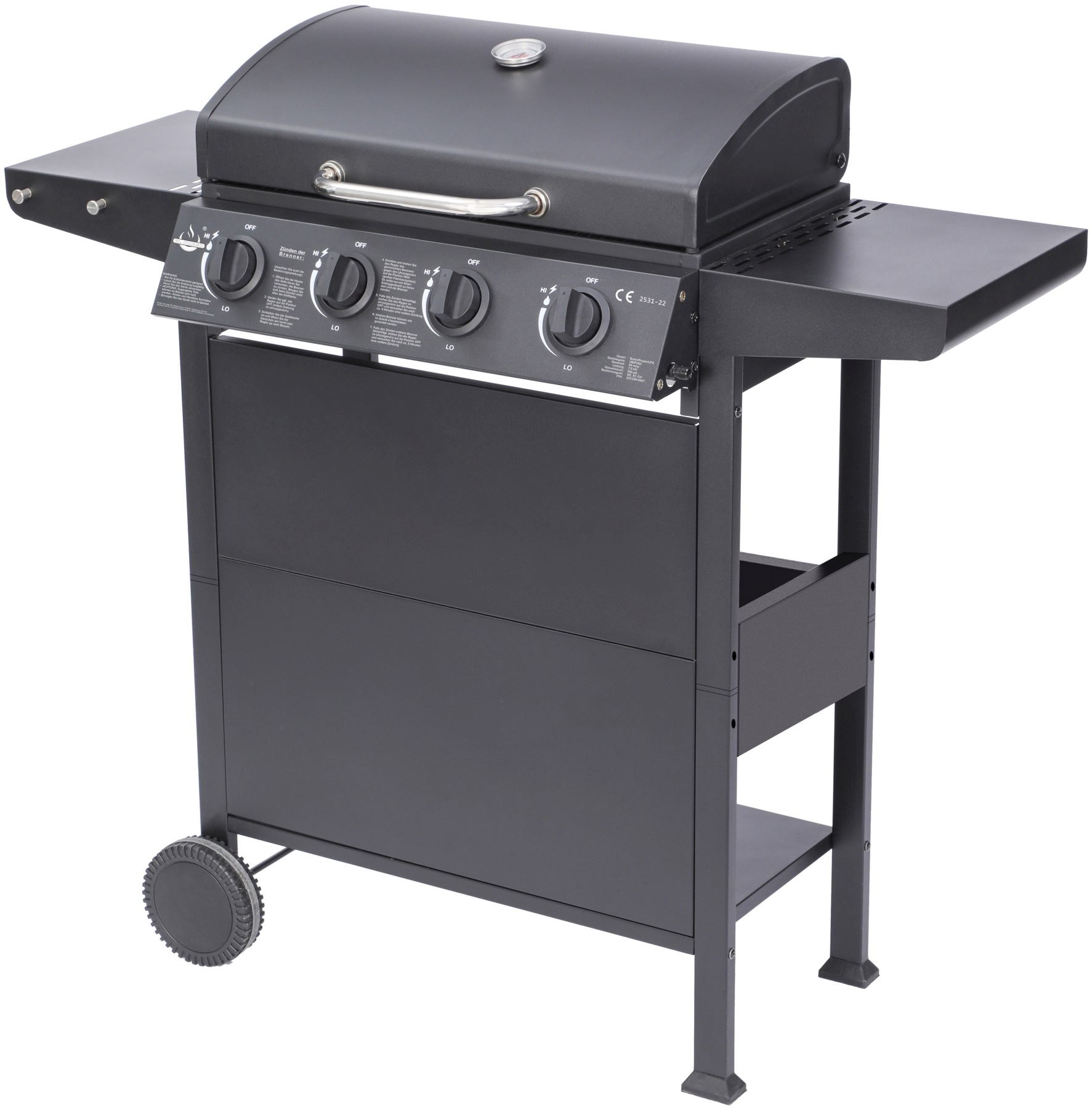 El Fuego Gasgrill »San Jose 4 Brenner«, mit gusseisernem Grillrost