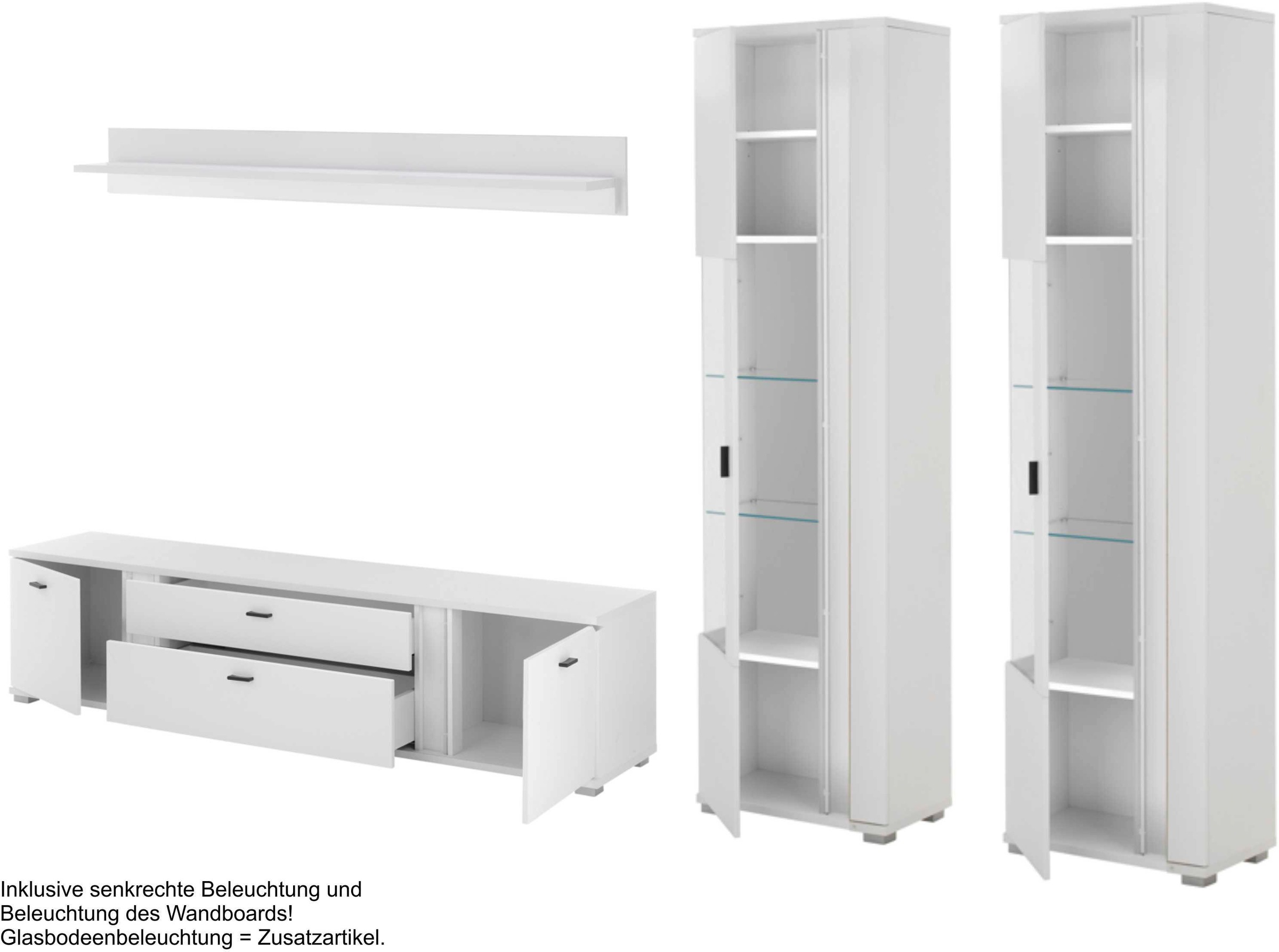 INOSIGN Wohnwand »LONG ISLAND«, (Set, 4 St.), in moderner Trendfarbe,inklus günstig online kaufen
