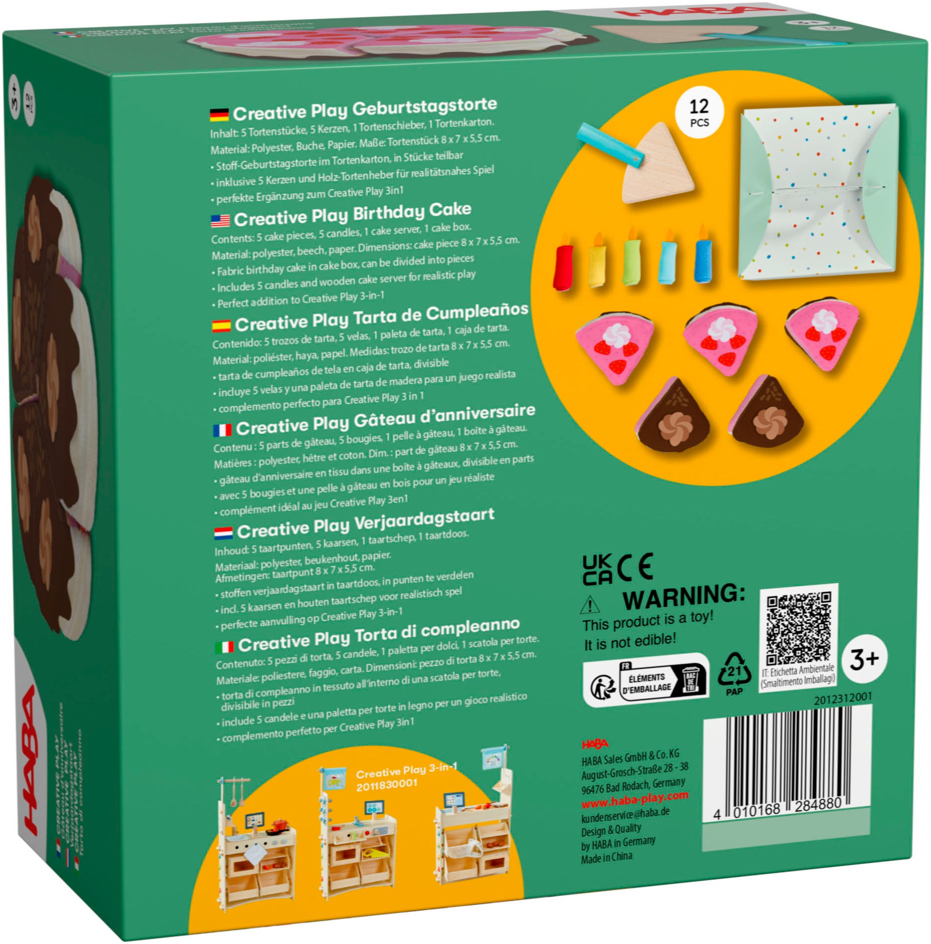 Haba Spiellebensmittel »Creative Play - Geburtstagstorte«