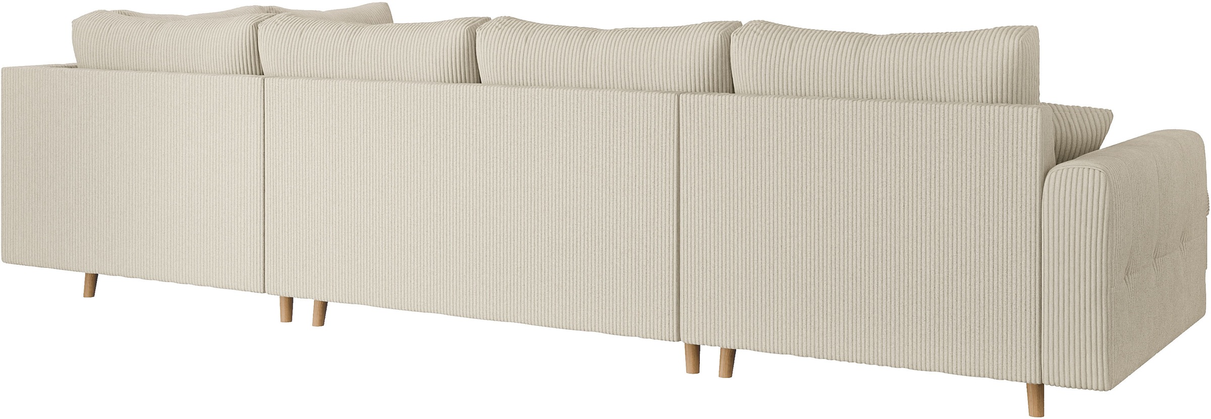 Home affaire Wohnlandschaft »CHARRE U-Form mit Ottomane, Maße B/T/H: 310/161/81 cm«, feine Steppung, lose Rücken- und Zierkissen, auch in Cord und Bouclé