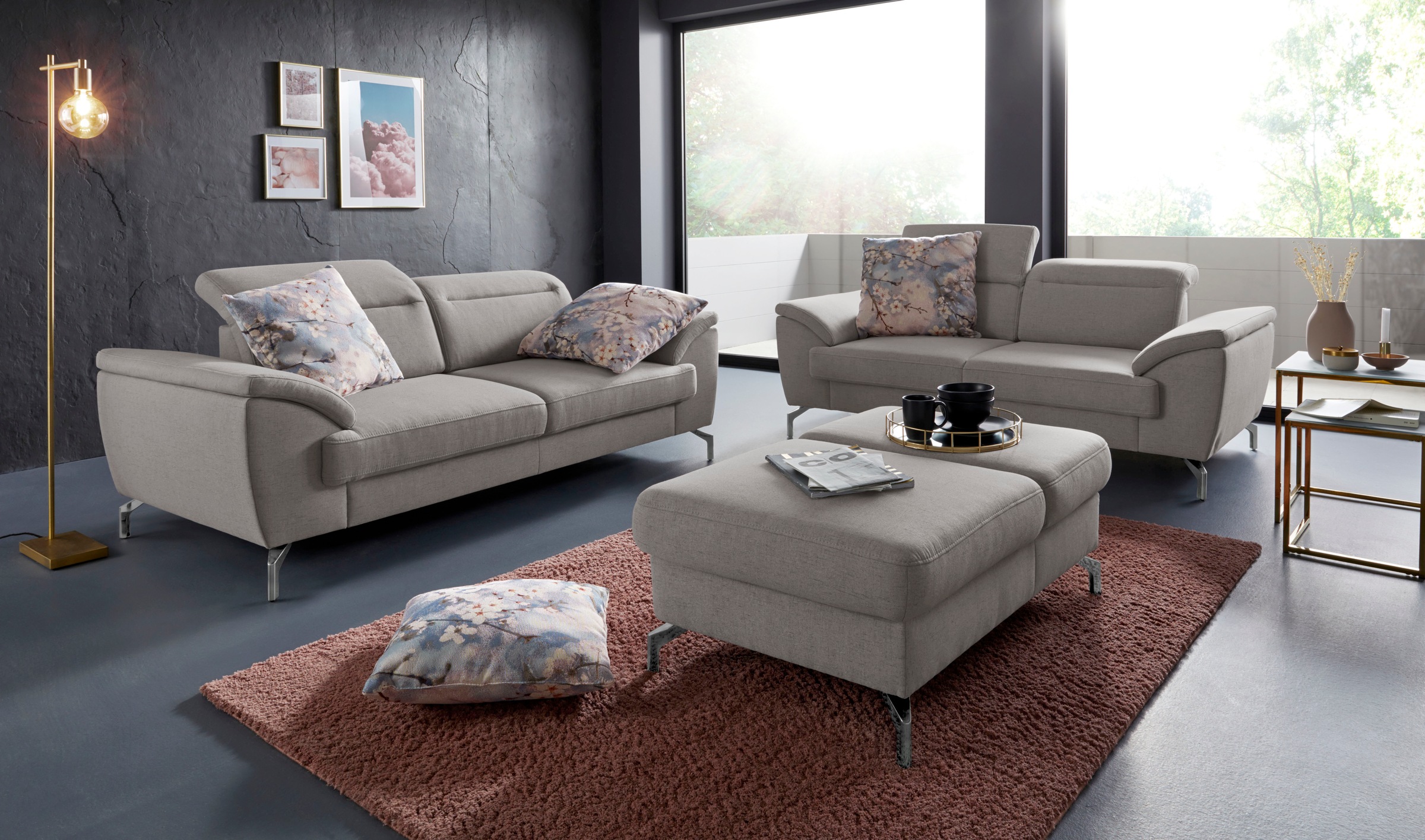 sit&more Hocker »Percy«, Fußhöhe 15cm, mit Klappfunktion, wahlweise in 2 Fußfarben