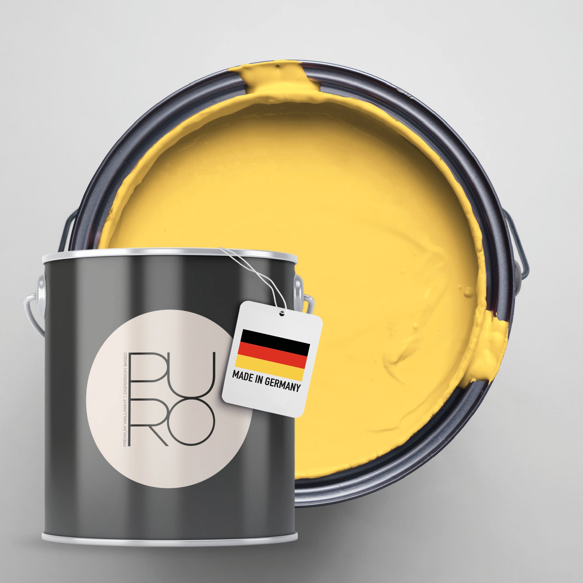 A.S. Création Wandfarbe »Premium Innenwandfarbe PURO Tuchmatt sunny yellow« ideal für Wohnzimmer, Schlafzimmer, Flur und Küche, Farbwelt Gelb