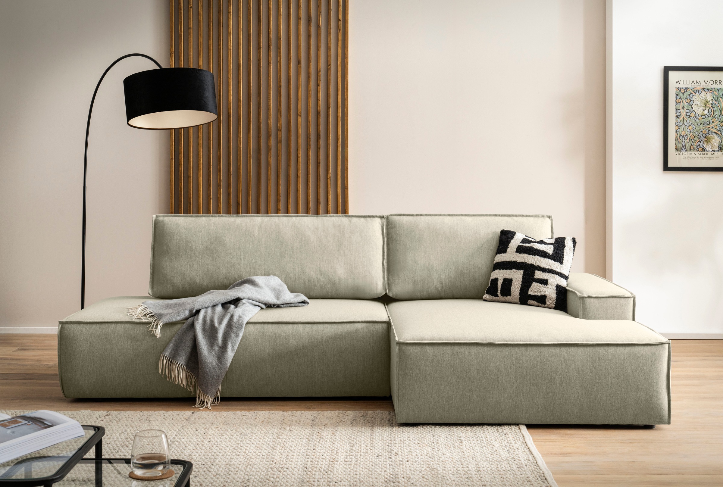 Home affaire Ecksofa »SHERWOOD, Schlafsofa in L-Form offen (275cm), Cord, L günstig online kaufen