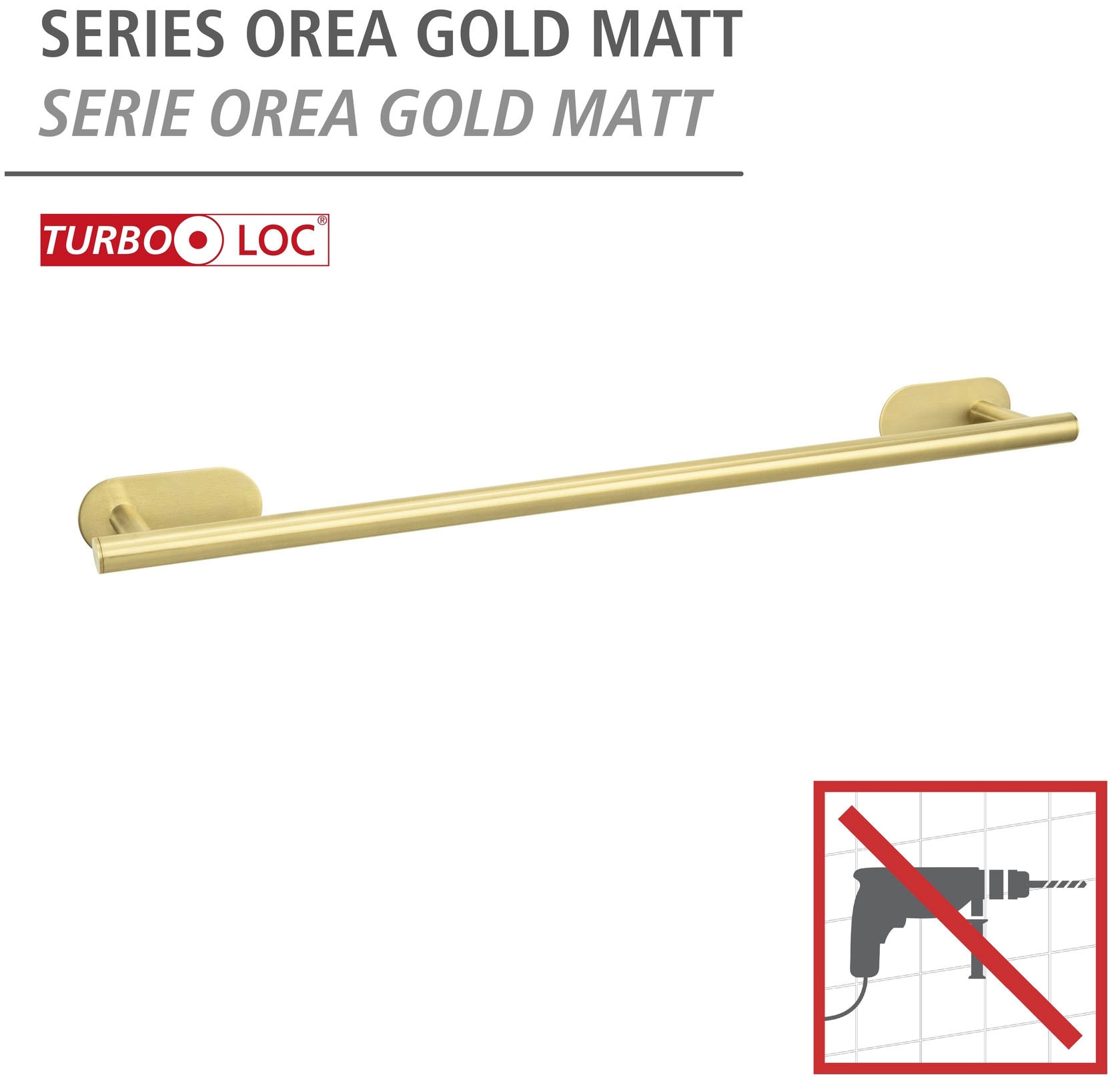 WENKO Handtuchstange »Turbo-Loc® Uno Orea« Befestigen ohne Bohren