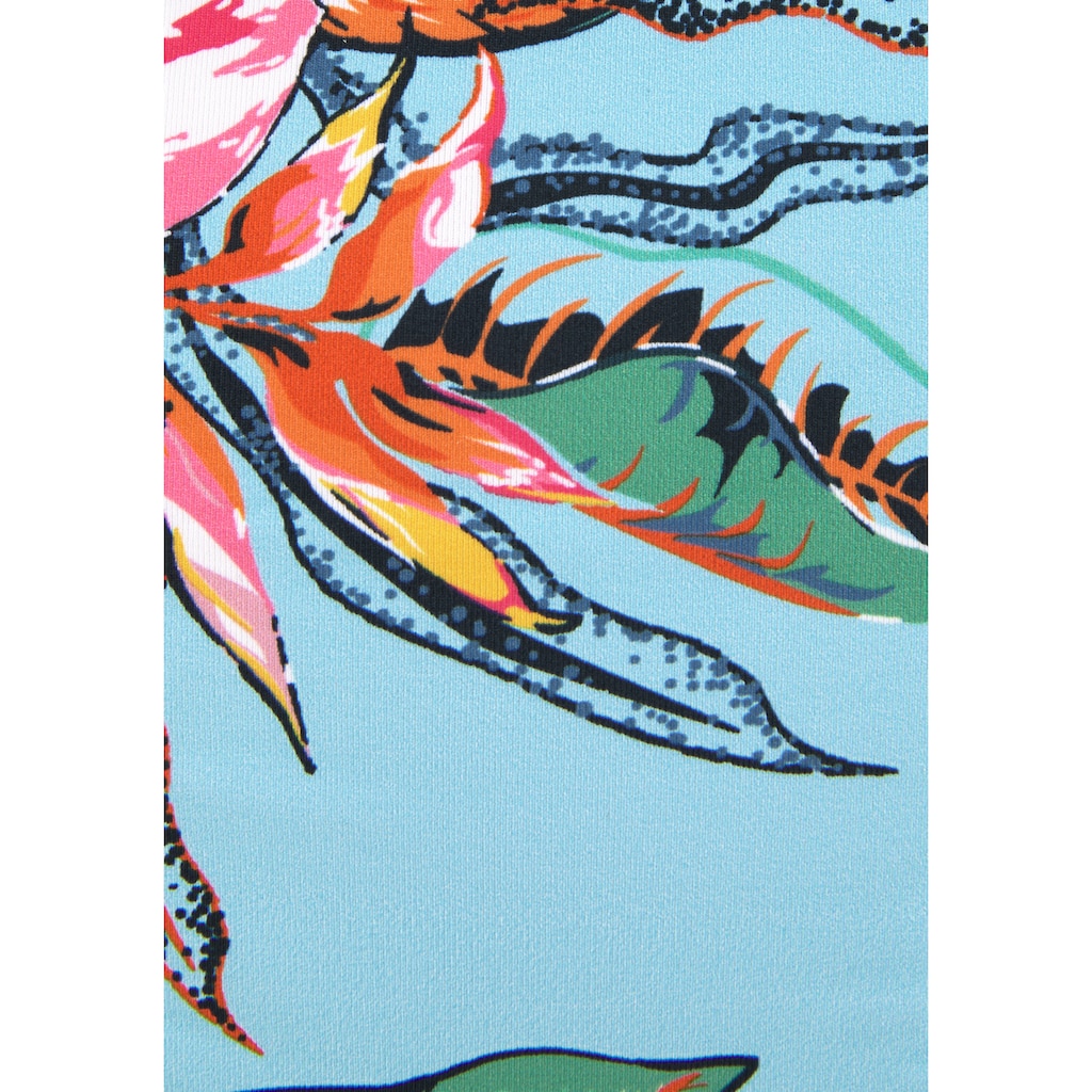 LASCANA Bikini-Hose »Malia«, mit Umschlagbund mit tropischem Print