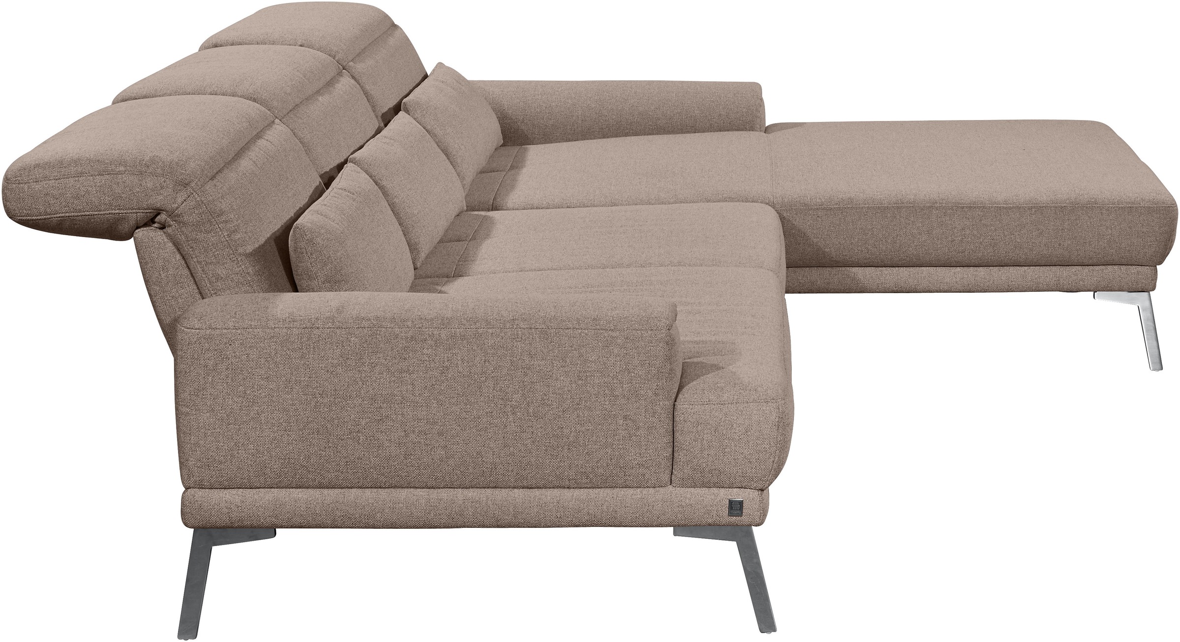 Musterring Ecksofa »MR 4580«, mit Kopf- und Sitztiefenverstellung, Metallfuß chrom, 288 x 193/220cm