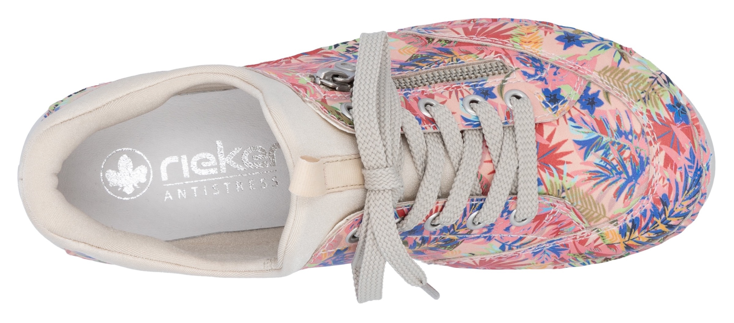 Rieker Slip-On Sneaker, Freizeitschuh, Halbschuh, Schlupfschuh mit aufgesetzter Schnürung