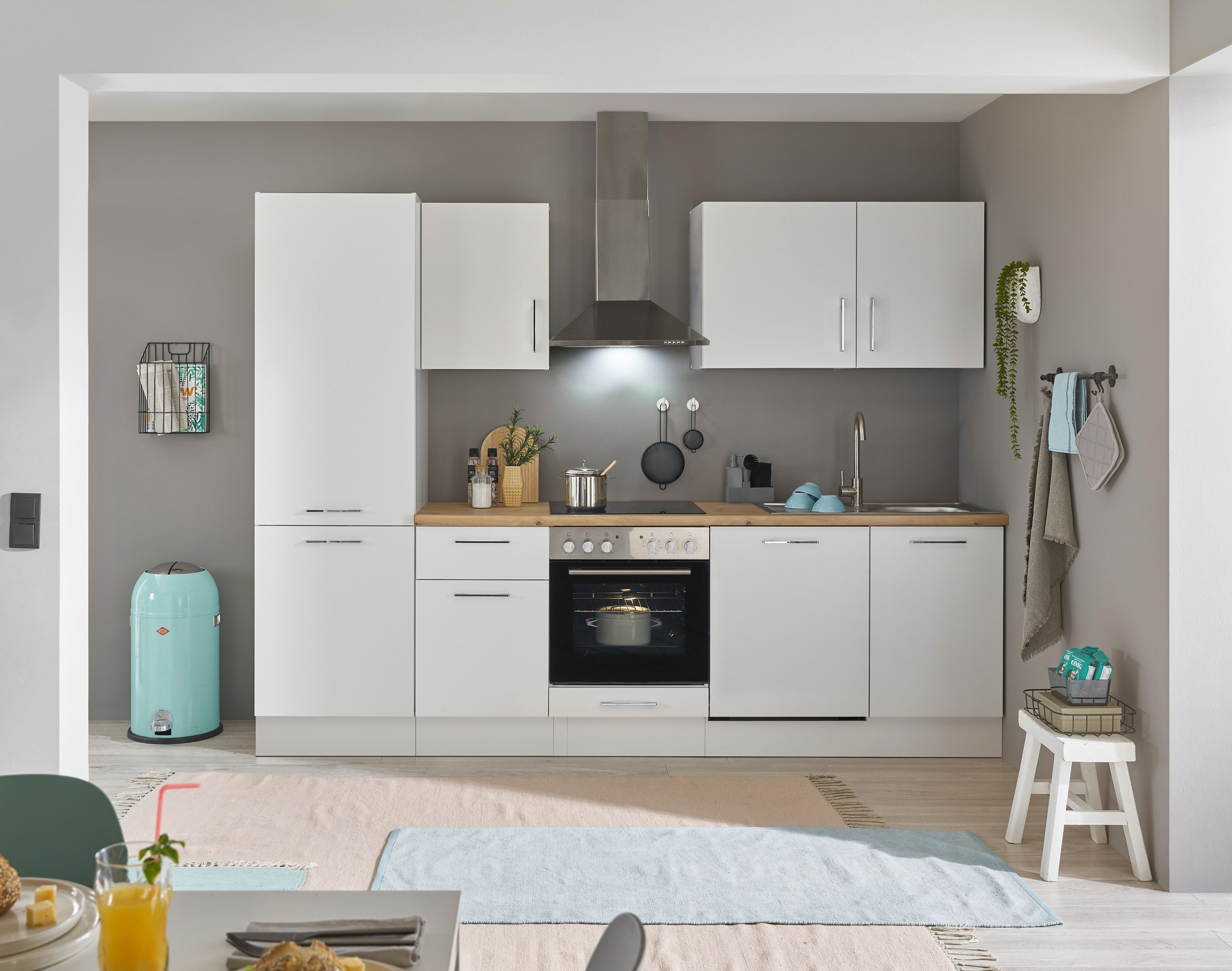 BASIC by Balculina Küchenzeile »Turin«, Breite 280 cm, wahlweise mit E-Geräten