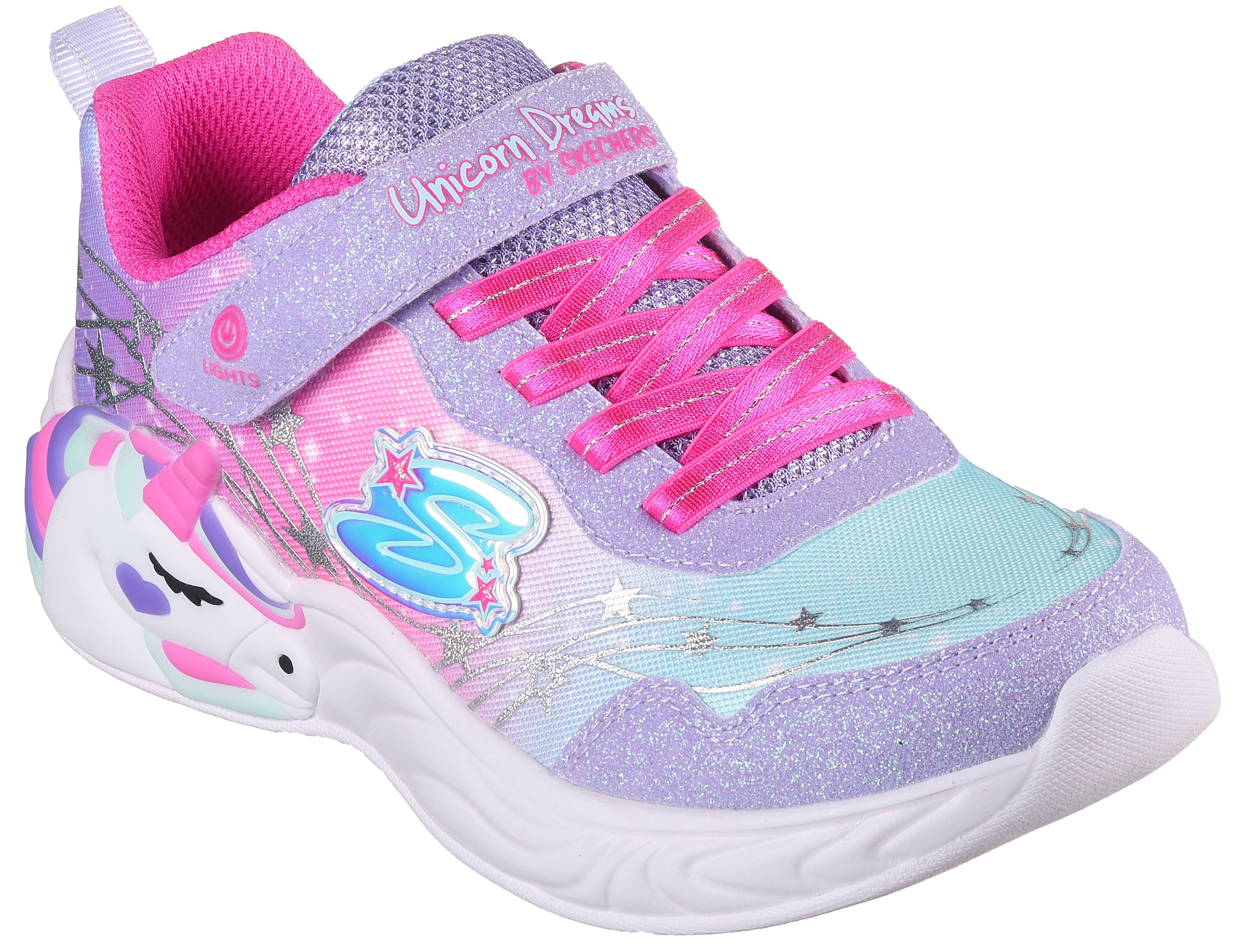 Skechers Kids Sneaker »UNICORN DREAMS«, Blinkschuh, Klettschuh, Kinderschuh mit Gummizug und Klettriegel