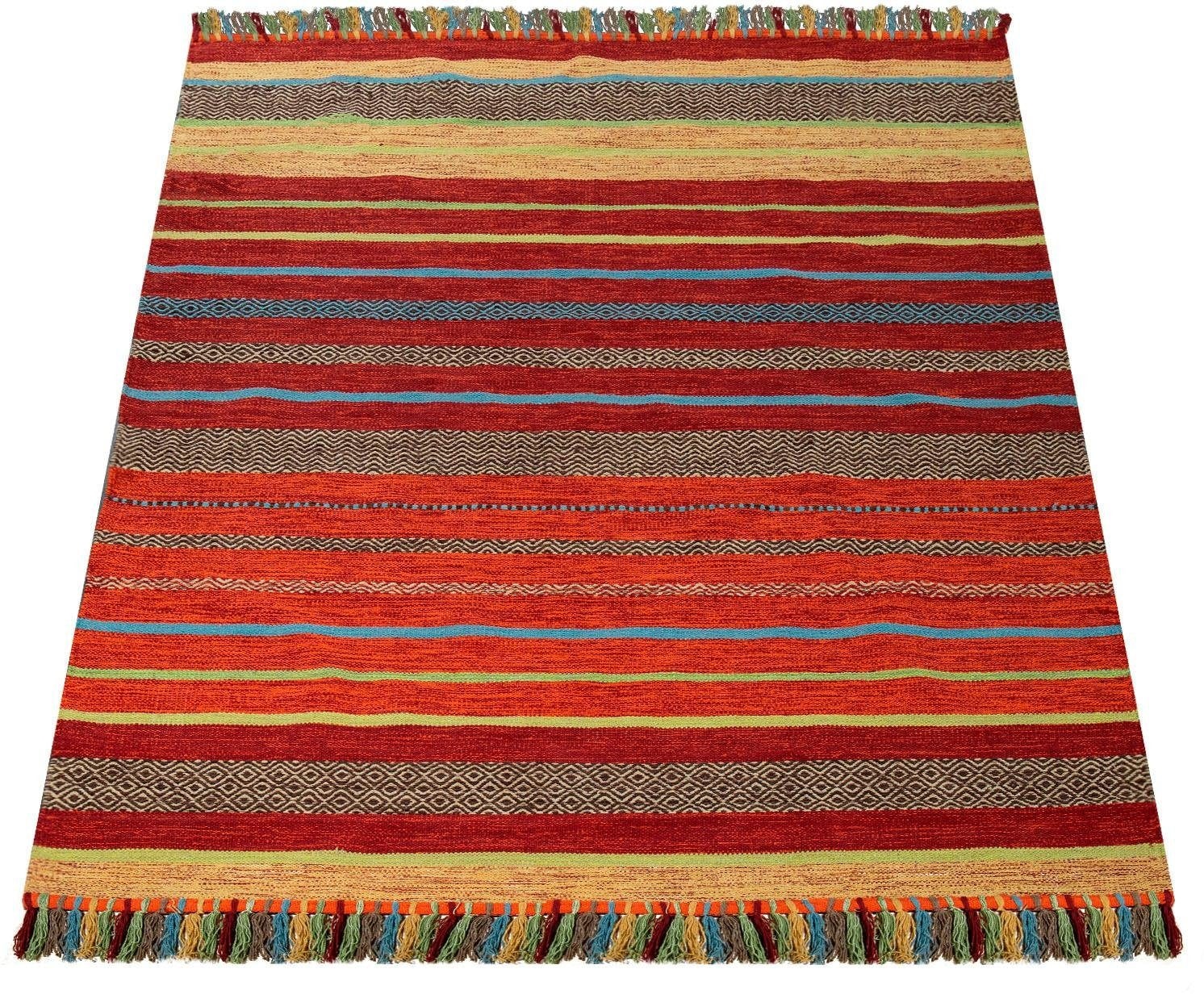 Paco Home Teppich »Kilim 213«, rechteckig, 12 mm Höhe, handgewebter Wendete günstig online kaufen