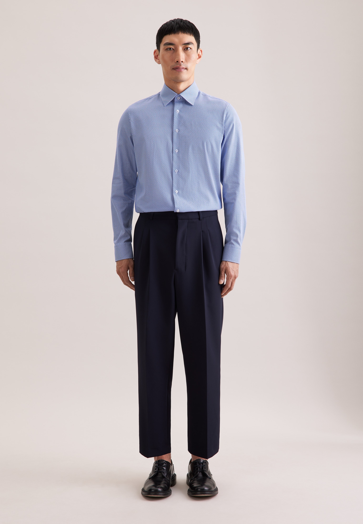 seidensticker Businesshemd »Schwarze Rose« Shaped 1/1 Covered-Button-Down-Kragen Druck