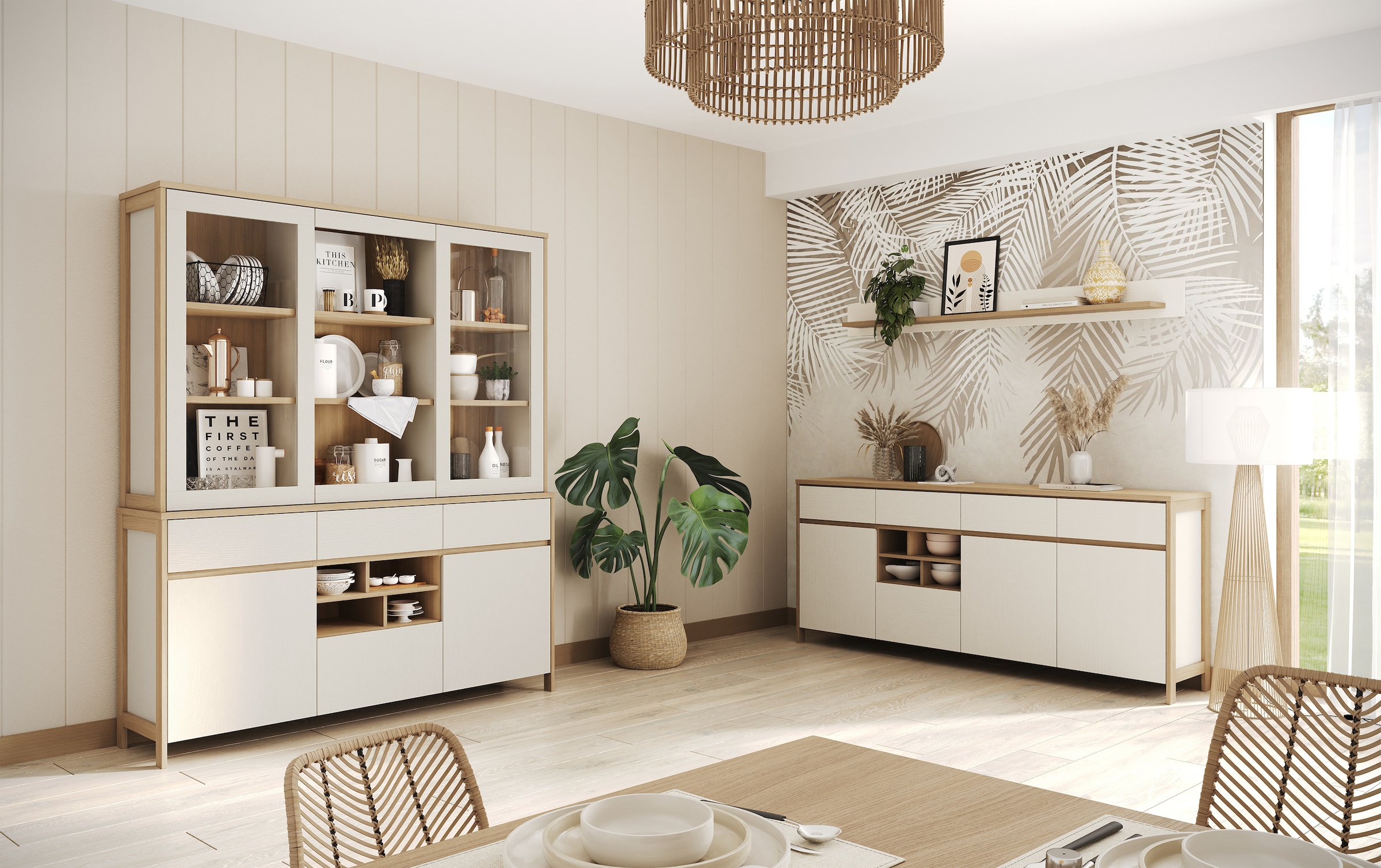 Home affaire Sideboard »Stranda, moderner Schrank, Kommode im Scandi-Style, 165 cm breit«, elegante Rahmenoptik, ausreichend Stauraum, vielseitig einsetzbar