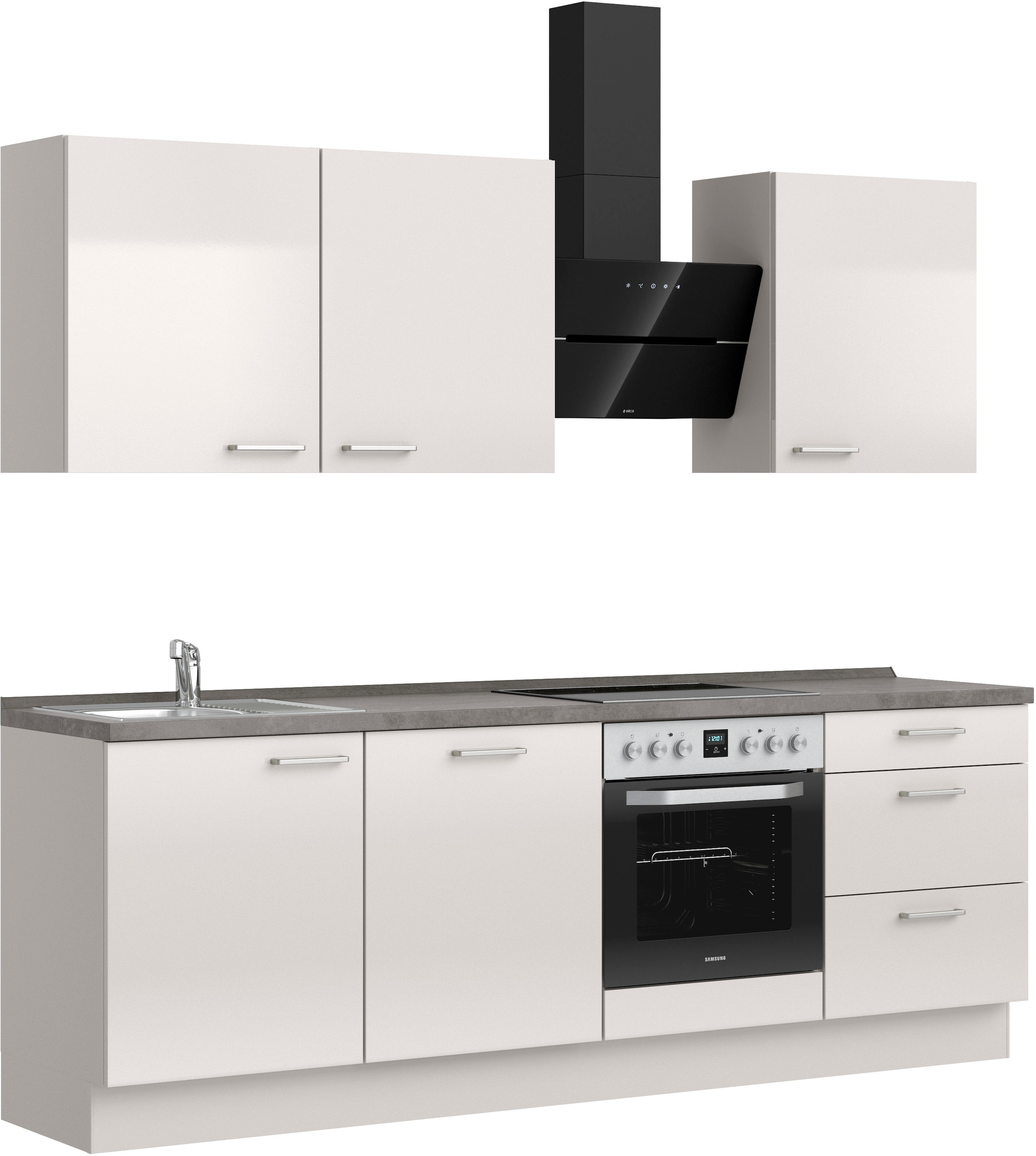 nobilia® Küchenzeile »"Flash II"«, vormontiert, Ausrichtung wählbar, Breite 240 cm, wahlw. mit E-Geräten