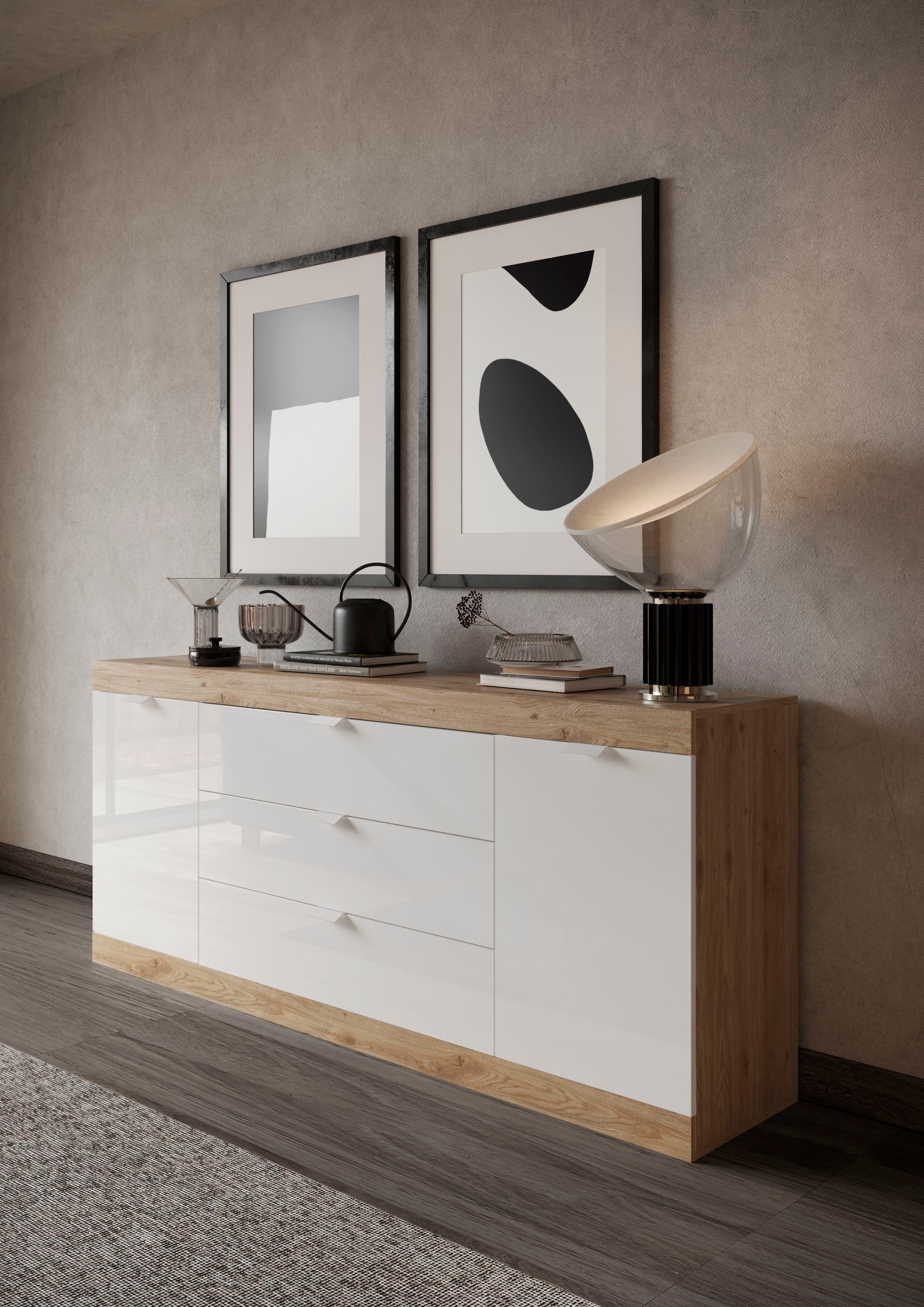 INOSIGN Sideboard »Slim«, Breite 181 cm, weiß Hochglanz Lack