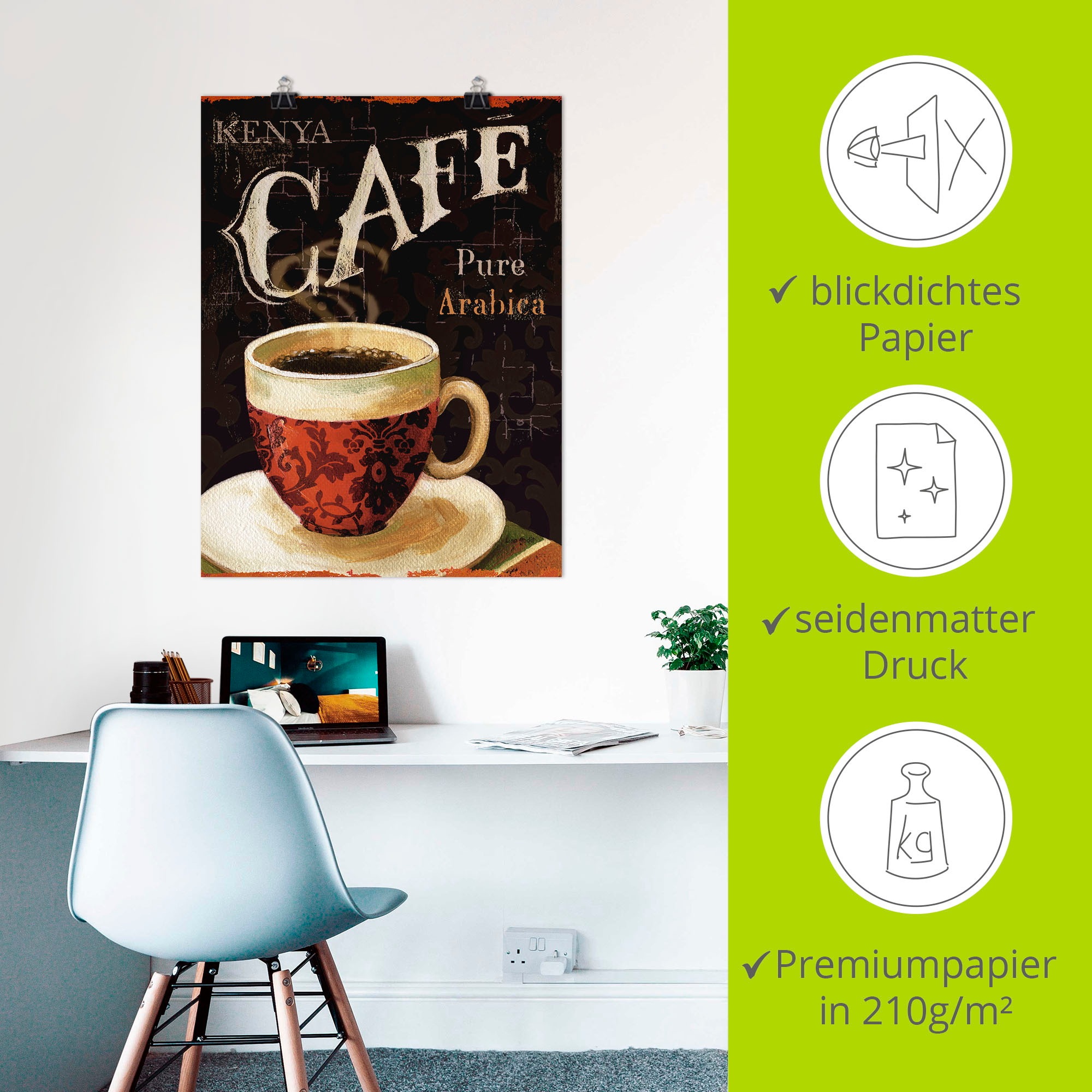 Artland Wandbild »Heutiger Kaffee I«, Getränke, (1 St.), als Leinwandbild, Poster in verschied. Größen