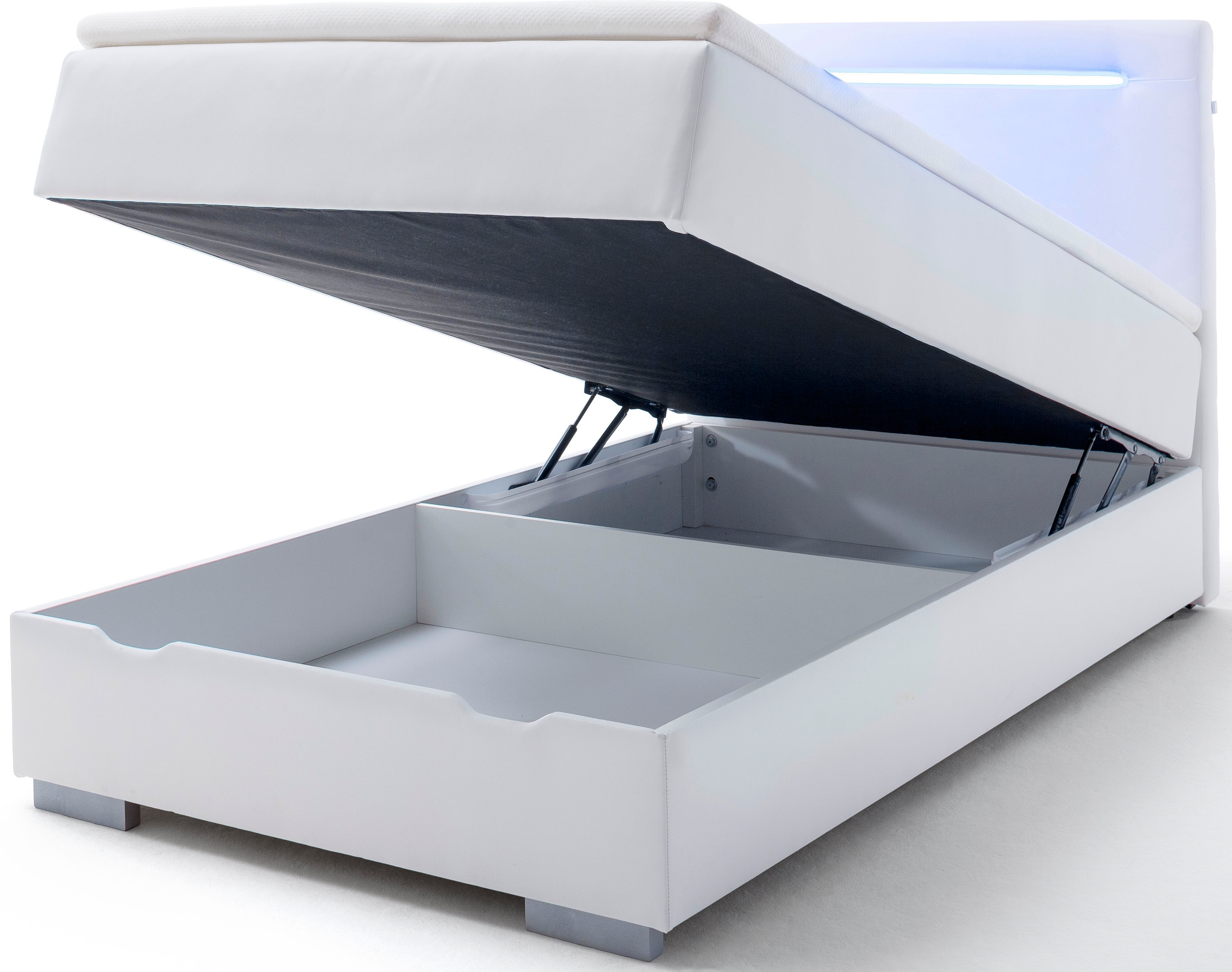 meise.möbel Boxspringbett »Las Vegas 2«, inkl. LED Beleuchtung im Kopfteil, mit Bettkasten und Topper