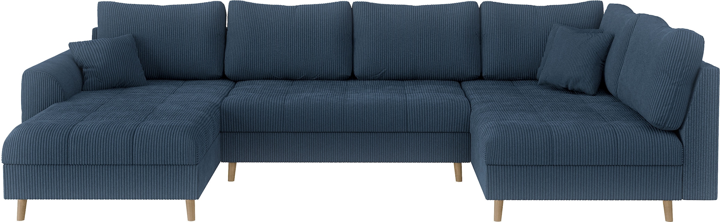 Home affaire Wohnlandschaft »CHARRE U-Form mit Ottomane, Maße B/T/H: 310/161/81 cm«, feine Steppung, lose Rücken- und Zierkissen, auch in Cord und Bouclé