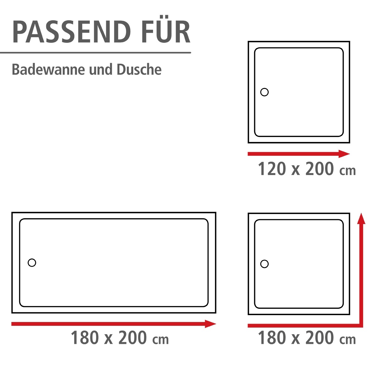 WENKO Duschvorhang »Uni Light Blue«, Höhe 200 cm, waschbar
