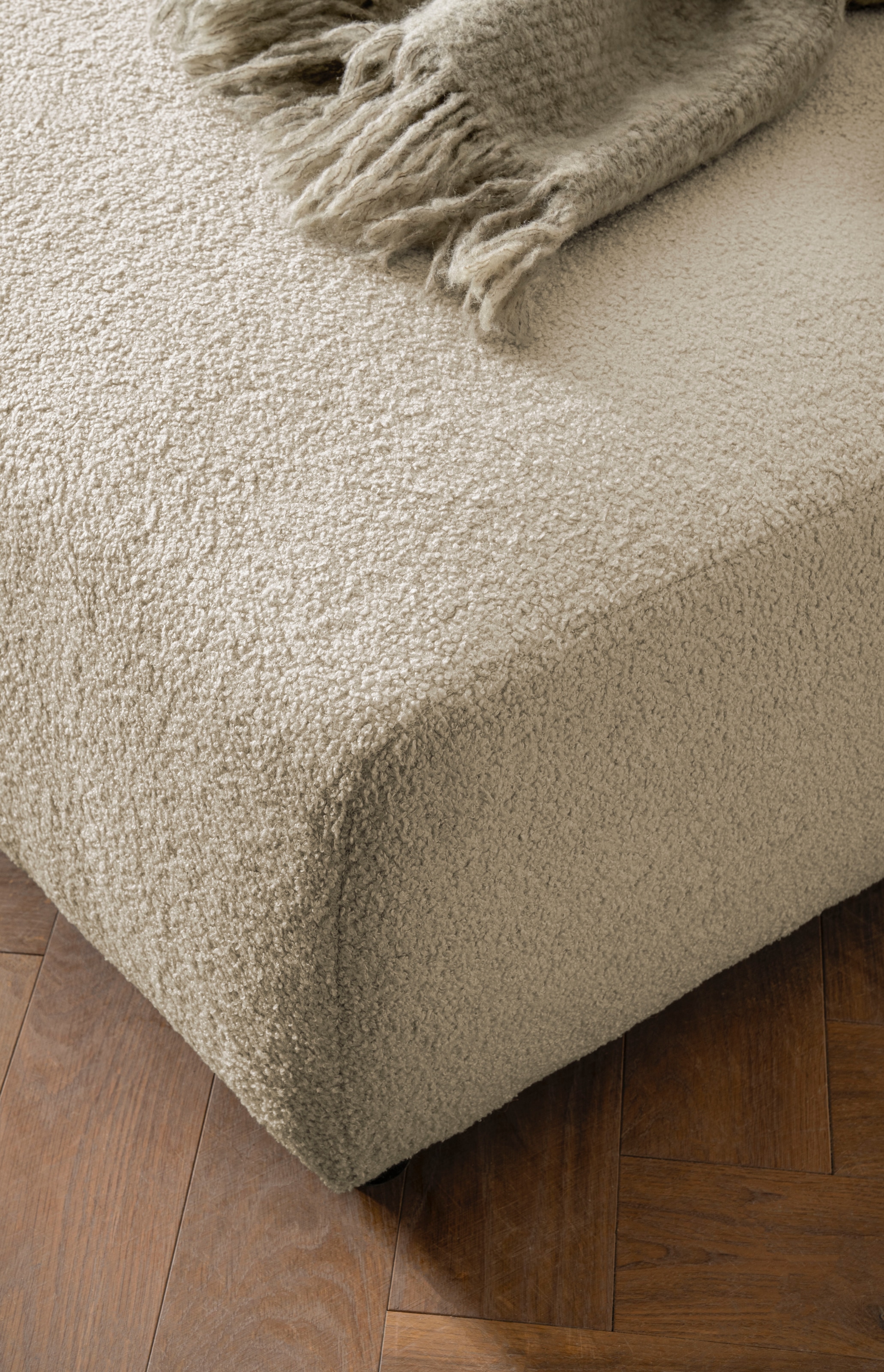 andas Hocker »BAKELS, Polsterhocker in Cord oder Boucle-Stoff«, zur Serie BAKELS, Hocker stellbar zum Schlafsofa (Krokodilverbinder)