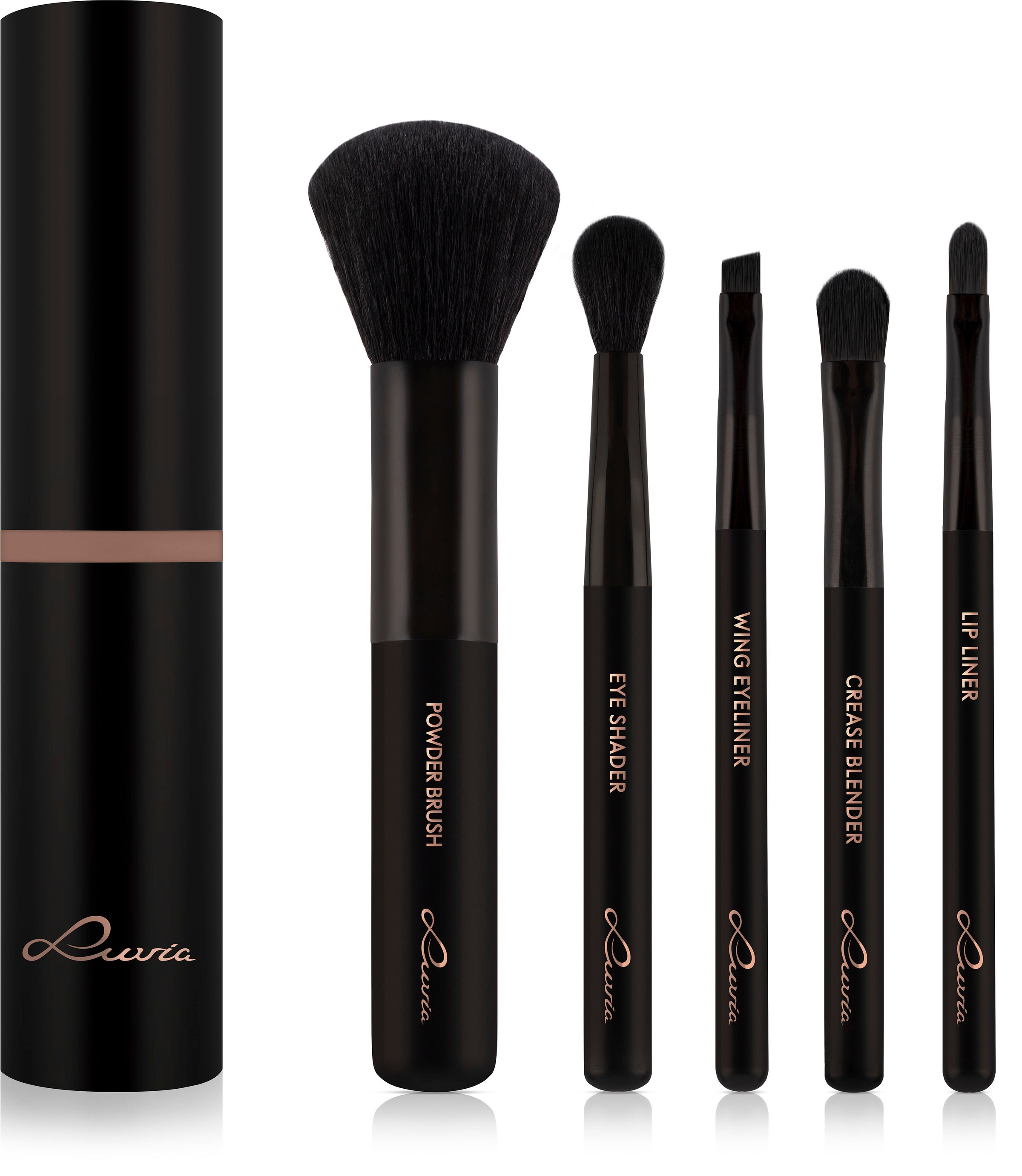 Luvia Cosmetics Kosmetikpinsel-Set »Brush Travel Set«, (Set, 5 tlg.), Vielseitige Pinsel für perfektes Make-up!