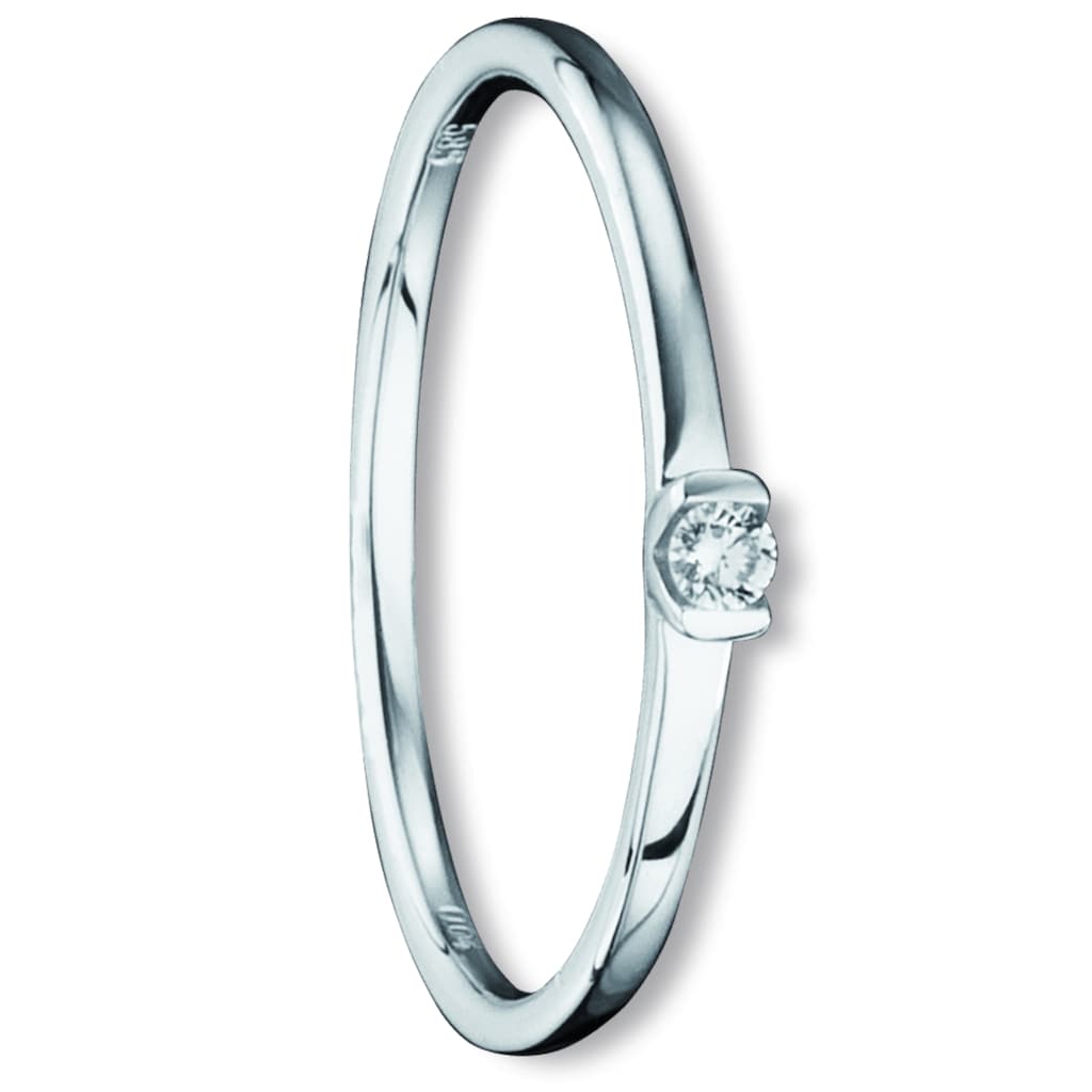 ONE ELEMENT Diamantring »0 04 ct Diamant Brillant Ring aus 585 Weißgold« Damen Gold Schmuck