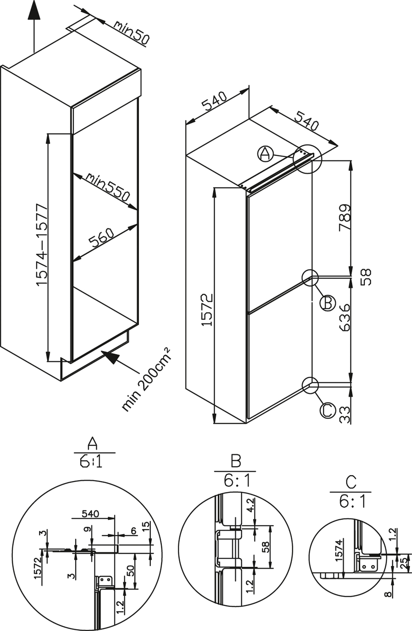 Amica Einbaukühlgefrierkombination »EKGCS 385 901«, Inverter Kompressor