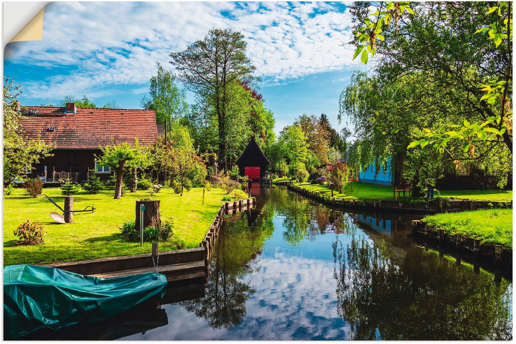 Artland Wandbild »Gebäude im Spreewald in Lehde I«, Gebäude, (1 St.), als Leinwandbild, Wandaufkleber in verschied. Größen