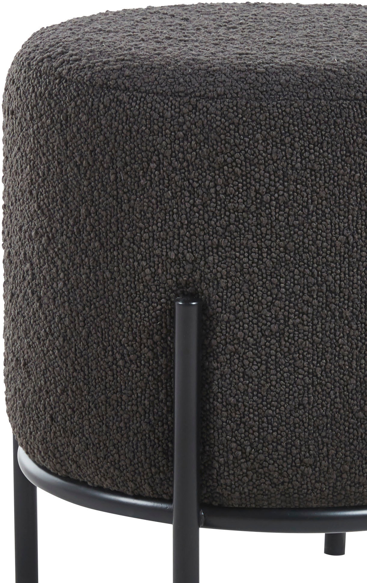 SalesFever Polsterhocker, mit Design-Gestell aus schwarzem Metall
