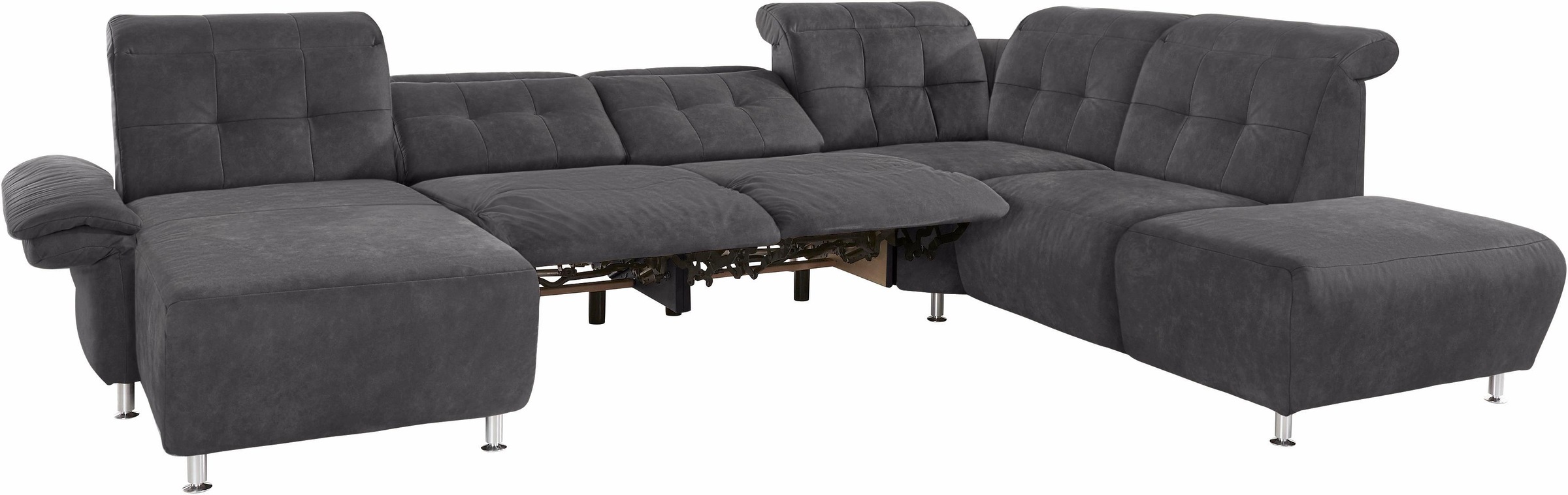Places of Style Wohnlandschaft »Manhattan U-Form«, 2 Sitze mit elektrischer Relaxfunktion, verstellbare Armlehnen