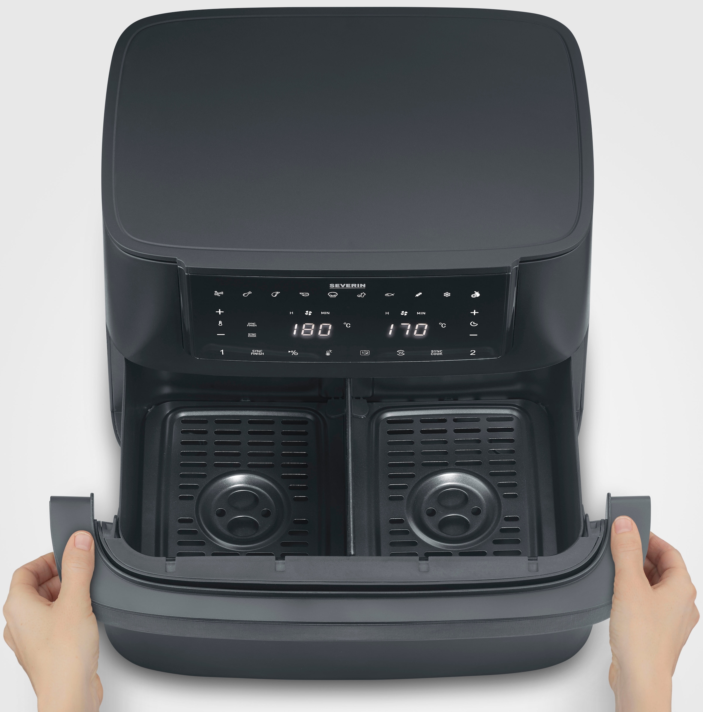 Severin Heißluftfritteuse »FR 2490  9 l "Flex Max Dual"«, 2600 W
