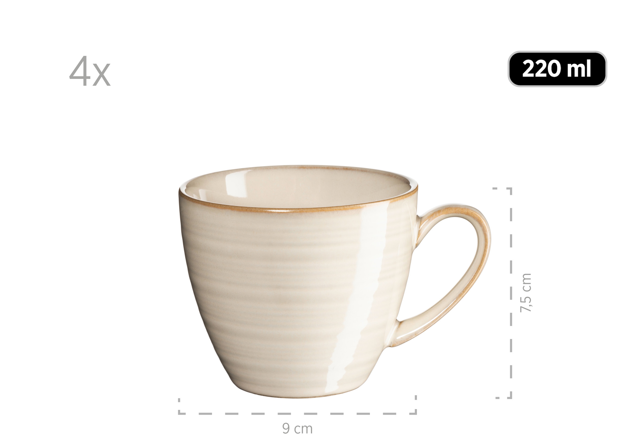 MÄSER Tasse »NOTTINGHAM, Kaffeetassenset, Keramik«