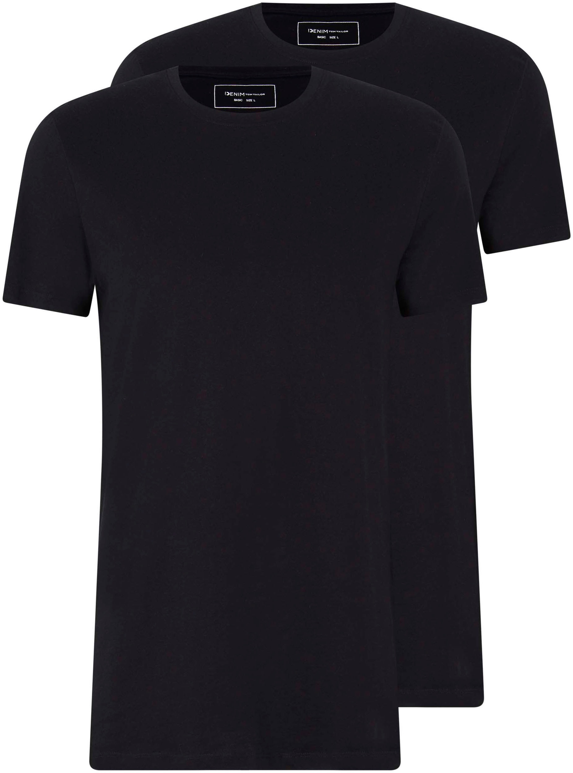TOM TAILOR Denim T-Shirt, (Packung, 2 tlg.), vielseitig kombinierbar