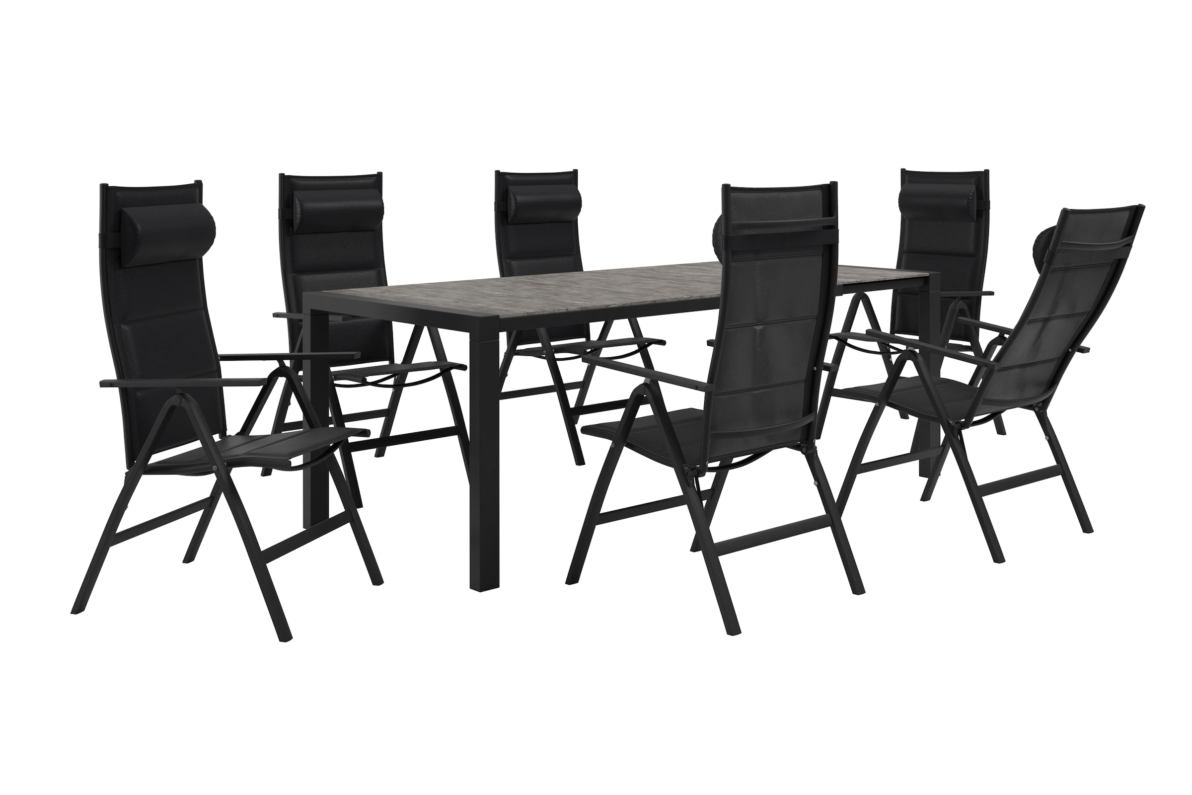 KONIFERA Garten-Essgruppe »»Melbourne«« Set, 7-tlg. Tischgruppe, 7 Stk. tlg. mit ausziehbarem Tisch 163 - 213cm und verstellbaren Stühlen