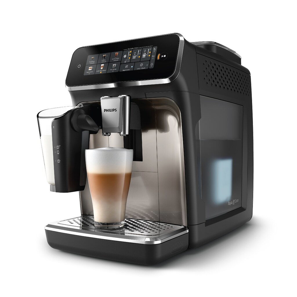 Philips Kaffeevollautomat »EP3347/90 3300 Series«, 6 Kaffeespezialitäten, mit LatteGo-Milchsystem, Schwarz verchromt