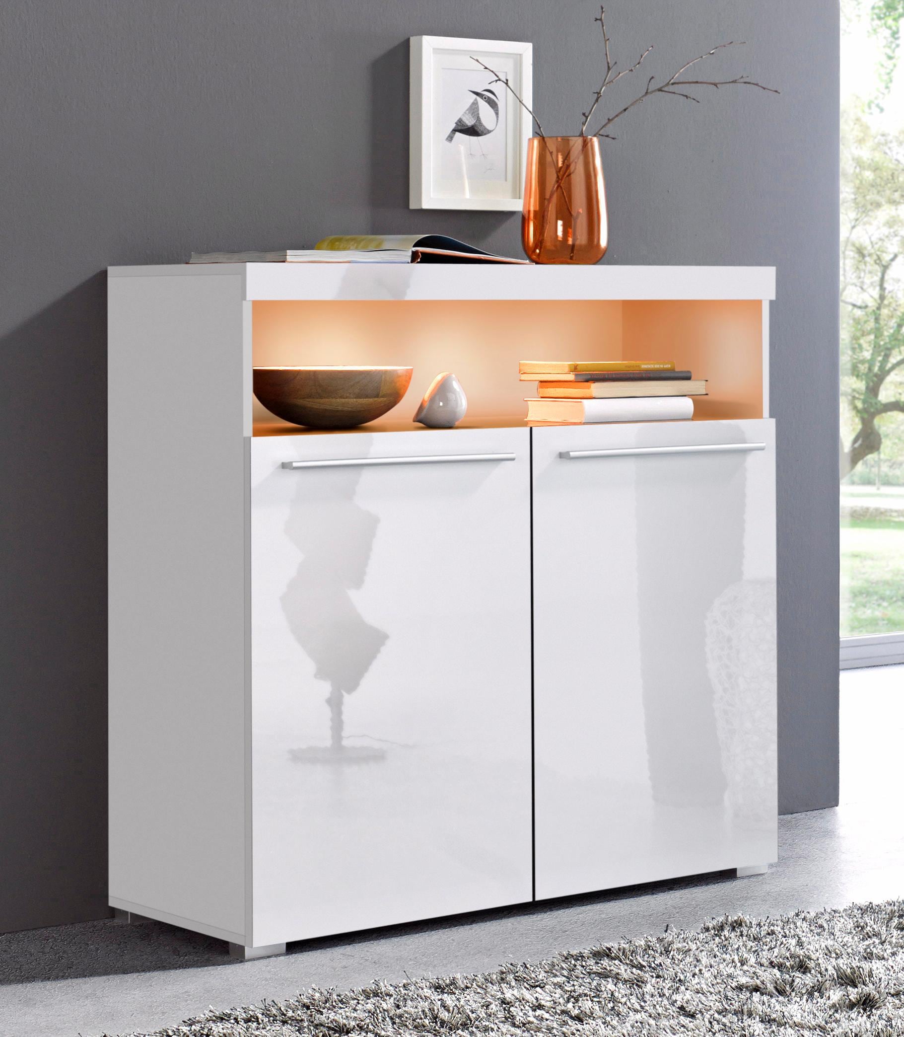 INOSIGN Kommode »India, Breite 91cm, stilvolle Anrichte mit 2 Türen und offene Fach«, Sideboard viel Stauraum, ohne Beleuchtung