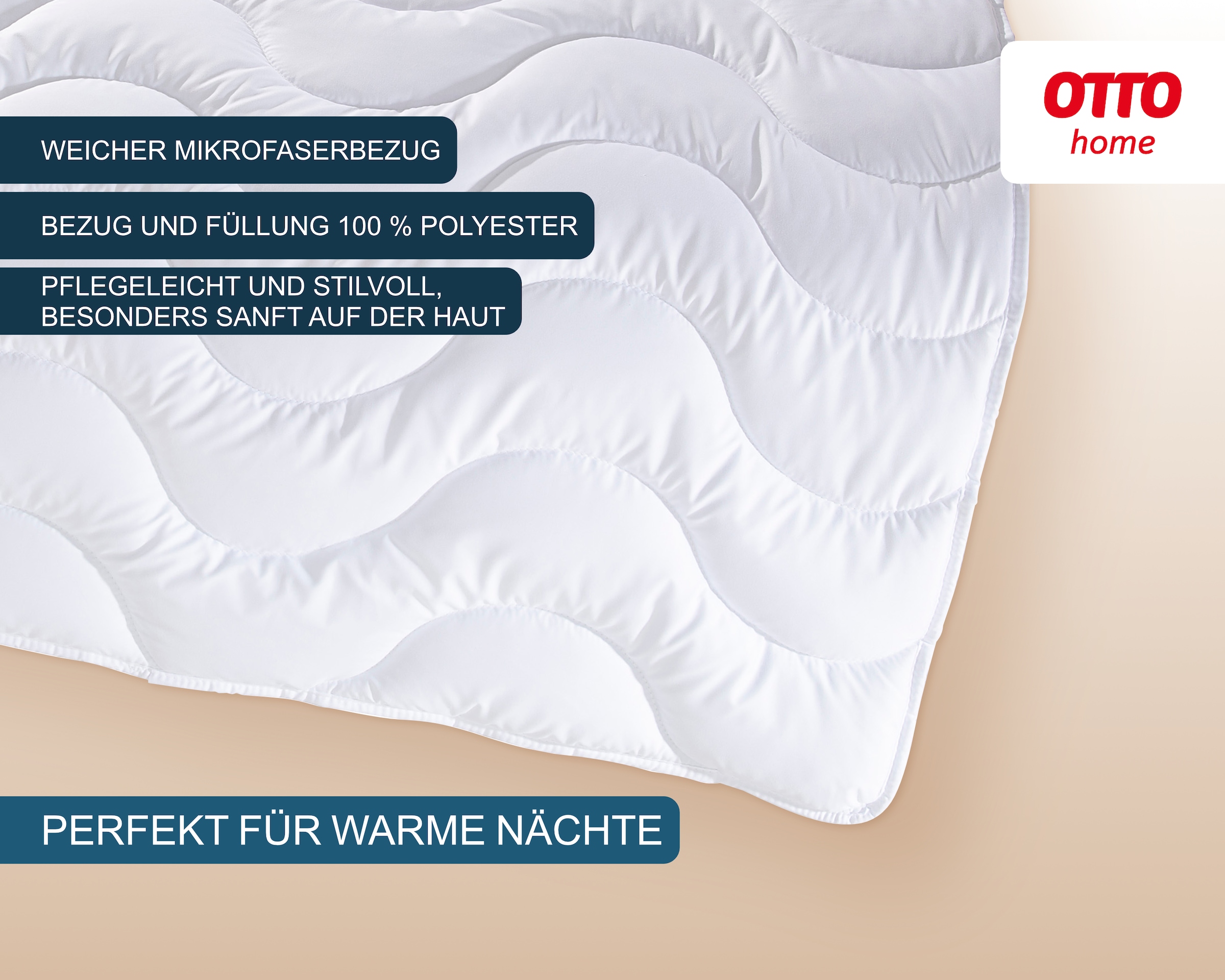 OTTO home Microfaserbettdecke »Mailo Bettdecke 135x200 cm, 155x220 cm« leicht Füllung Polyester 1 Stk. tlg. Sommer, Winter, Decke, kuschelweicher Microfaser-Feinbatist Bezug