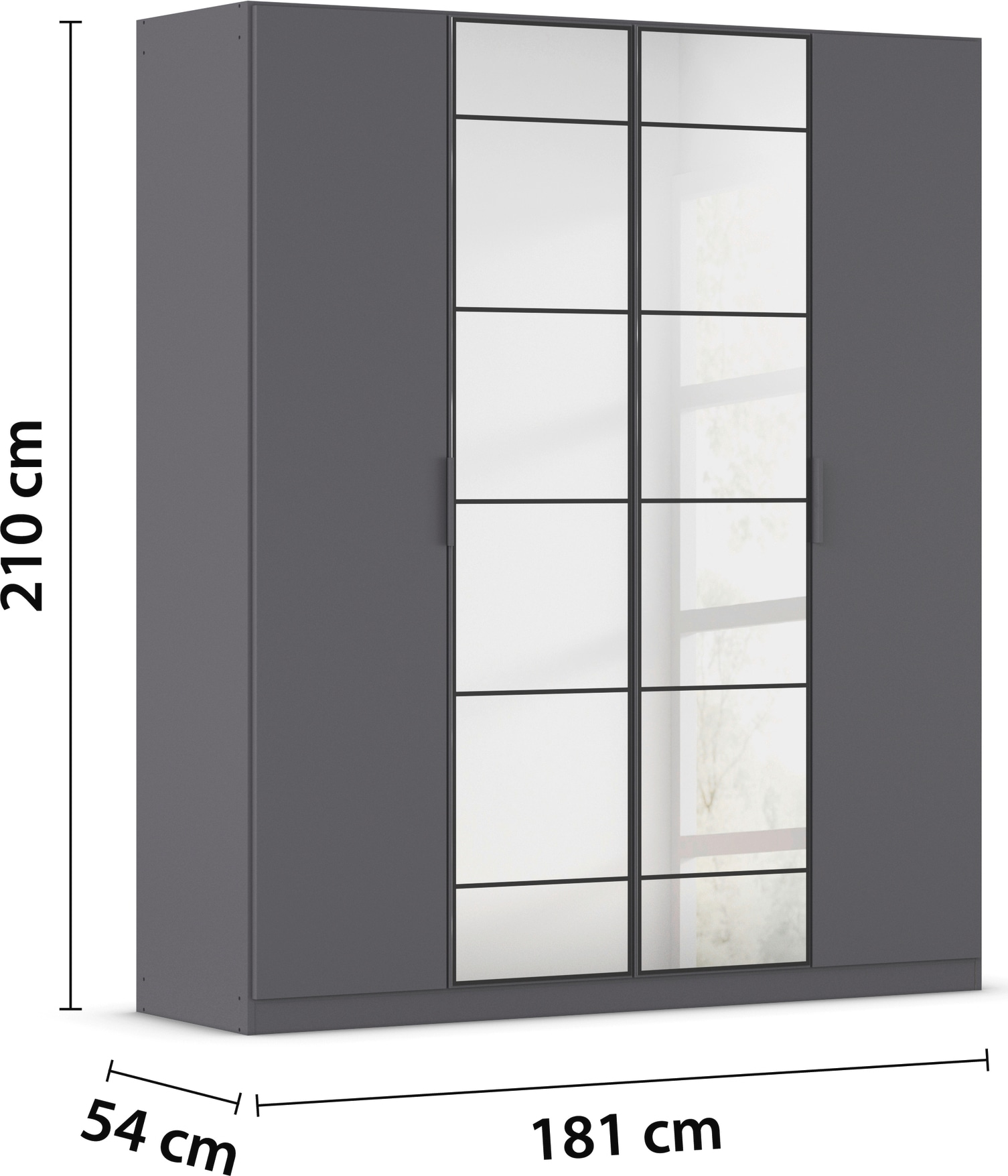 rauch Drehtürenschrank »Kleiderschrank Schrank Garderobe Schlafzimmerschrank ACERO«, Mitteltüren mit Spiegel in moderner Loft-Optik MADE IN GERMANY