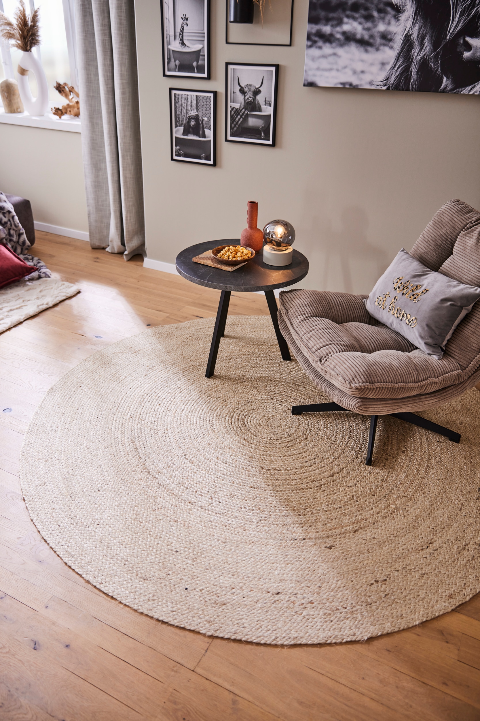 HANSE Home Teppich »Rangpur Juteteppich«, rund, 10 mm Höhe, Handgewebt, 100% Jute, Natur, Wohnzimmer, Flur, Boho, Skandi