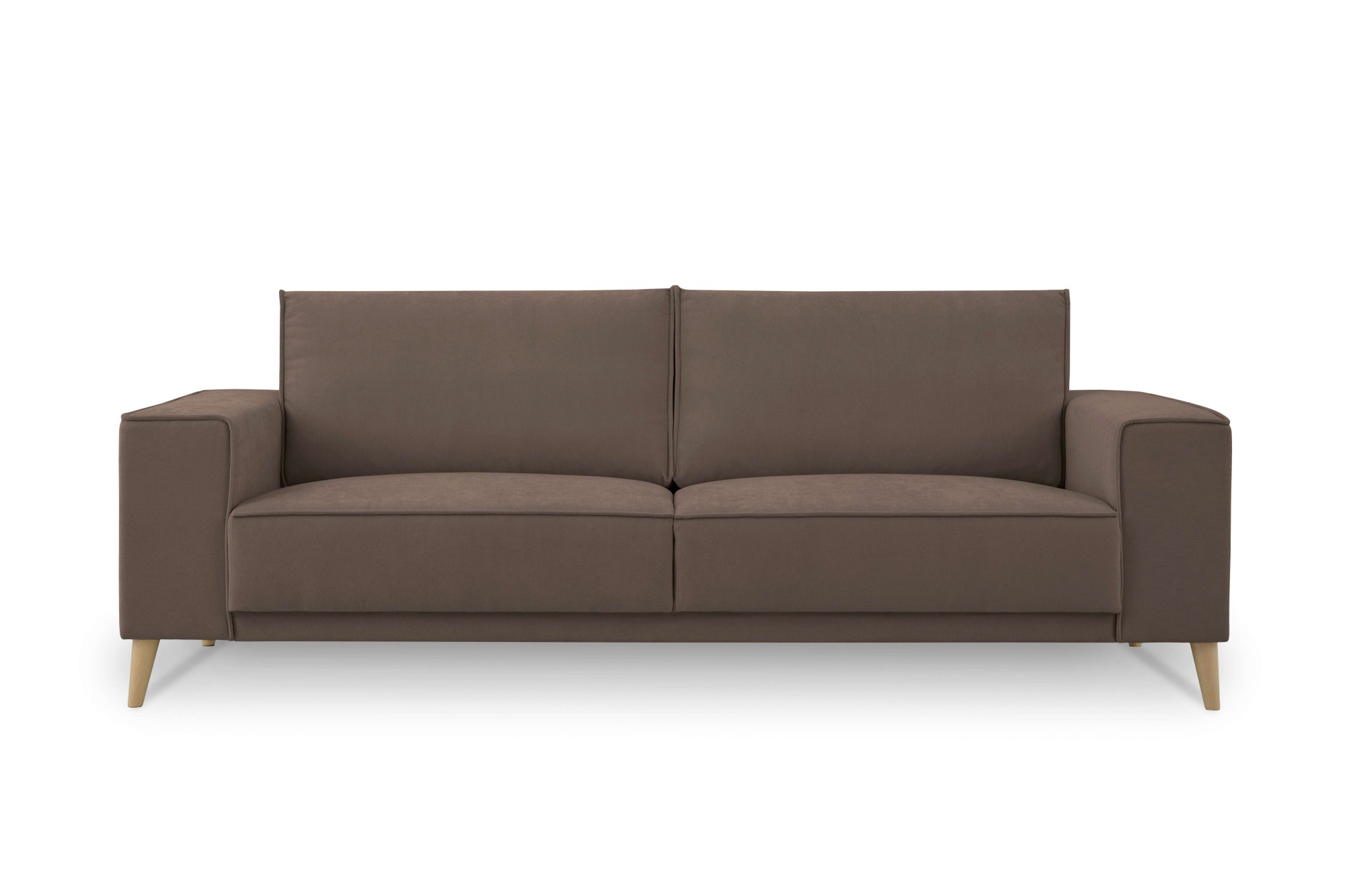 OTTO home 3-Sitzer »Oland Skandi, weicher Chenille-Stoff« 224 cm, Wellenunterfederung, Skandi-Design, Massivholzfüße