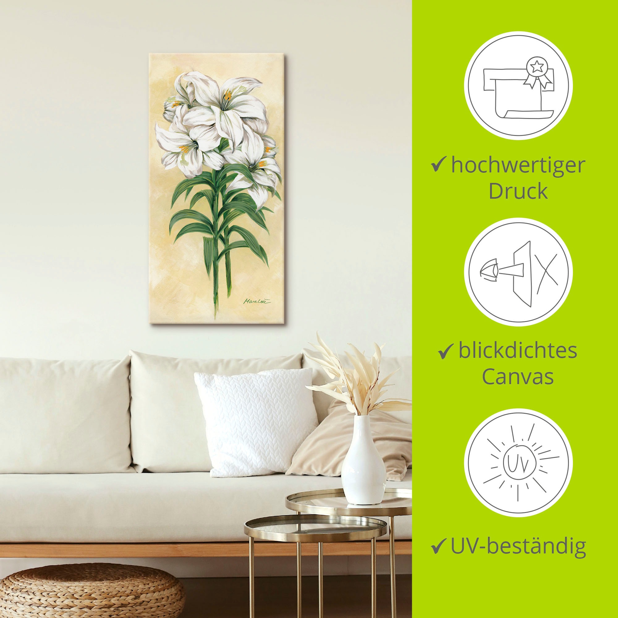 Artland Wandbild »Lilien«, Blumen, (1 St.), als Leinwandbild, Wandaufkleber in verschied. Größen