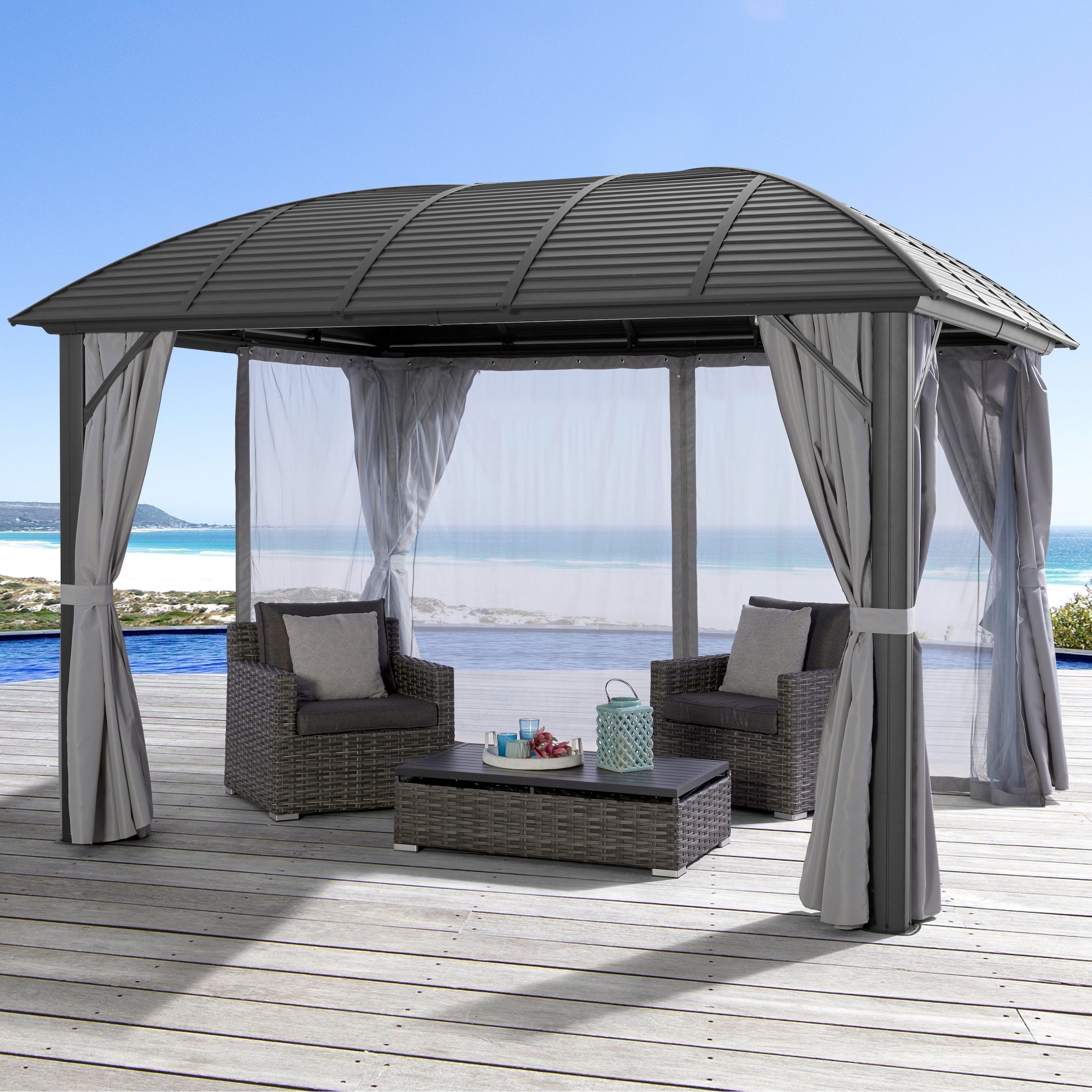 KONIFERA Pavillonseitenteil »Juno« passend für Pavillon Juno 365x300 cm