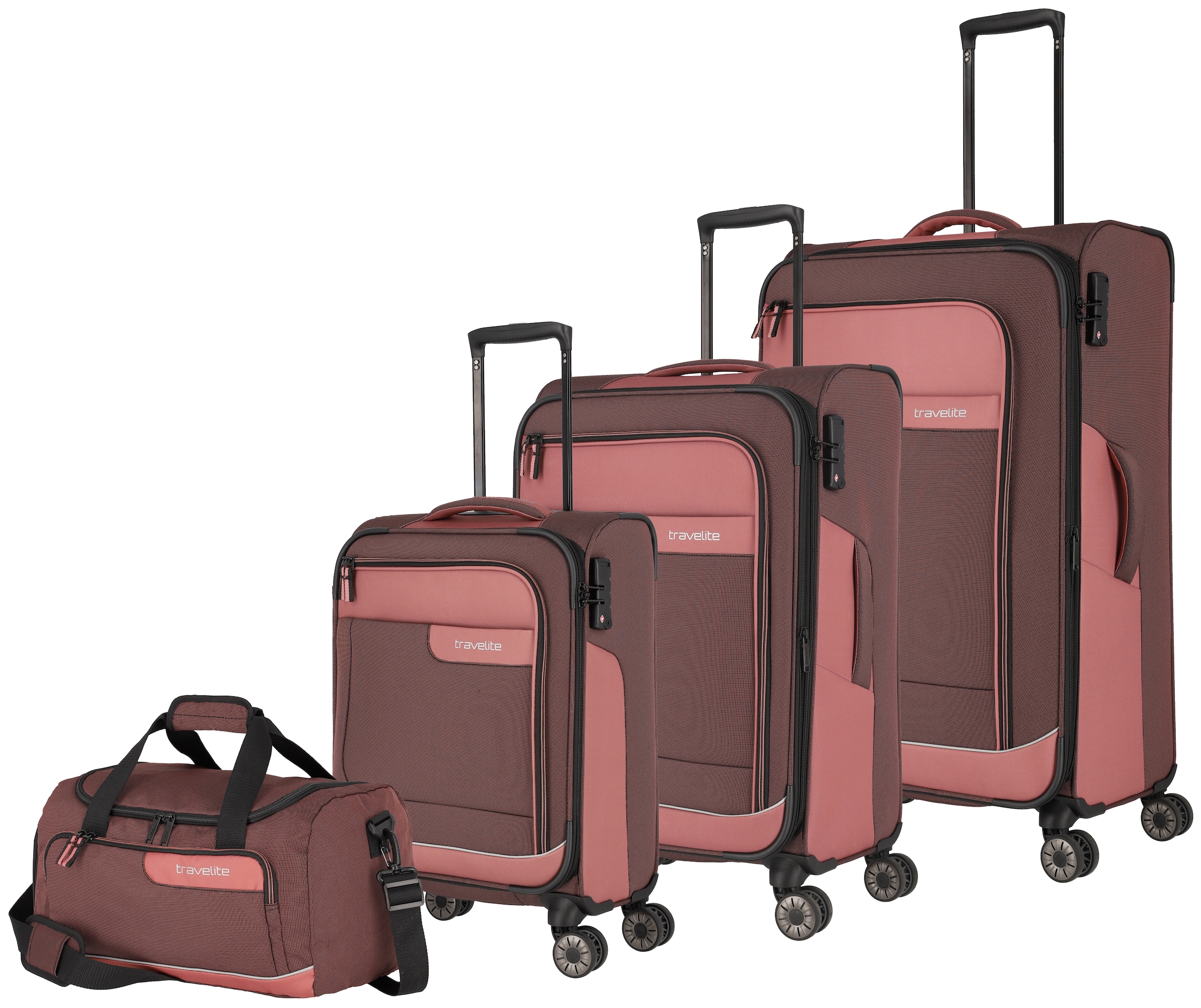 Trolleyset »VIIA S/M/L und Reisetasche«, (Set, 4 tlg.), Kofferset Reisegepäck mit...