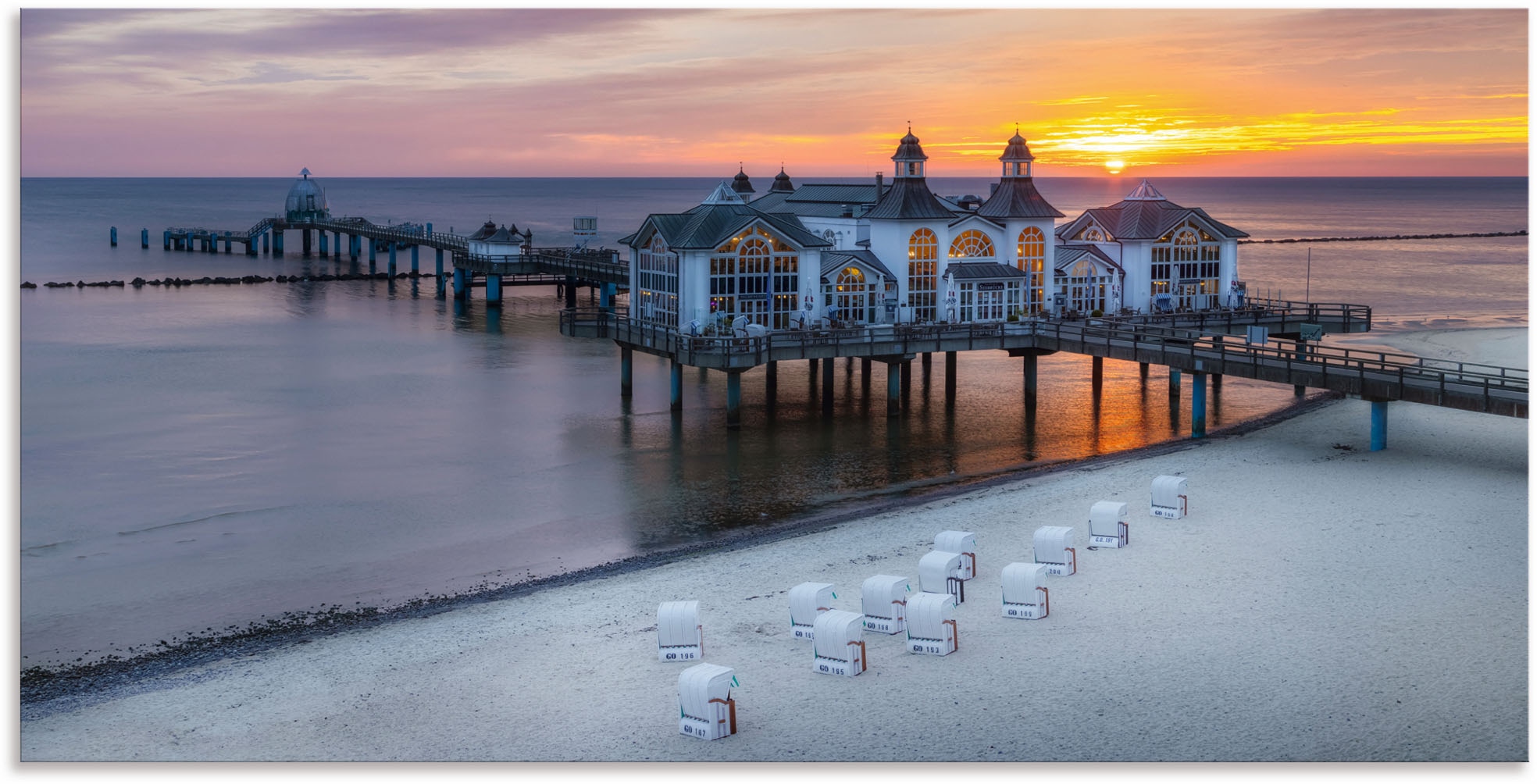 Wandbild »RÜGEN Seebrücke in Sellin Sonnenaufgang«, (1 Stück), in vielen Größen &...