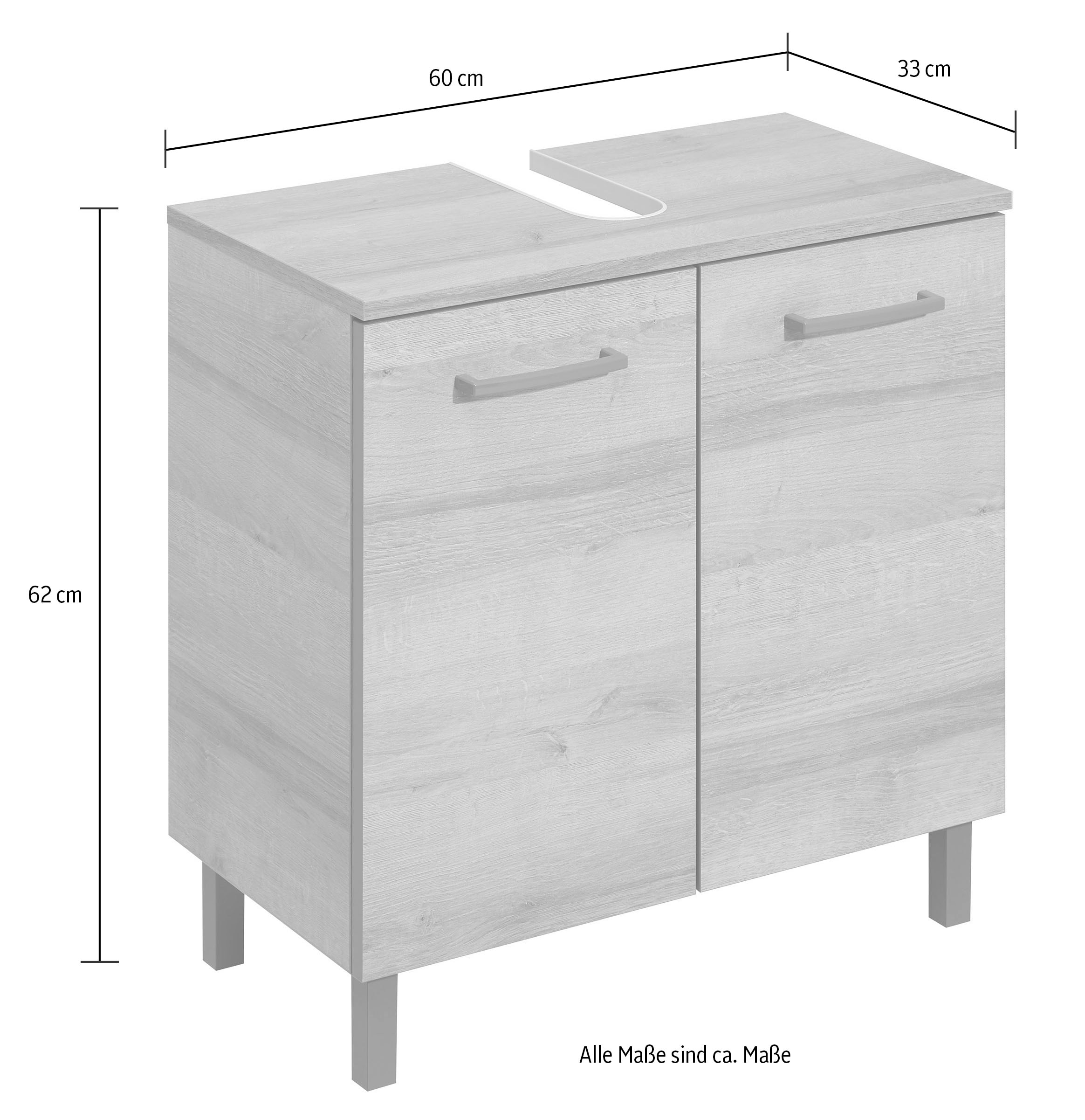 Saphir Badmöbel-Set »Quickset 919 5-teilig, Waschbeckenunterschrank mit LED-Spiegel«, (5 St.), Hochschrank, Unterschrank, Hängeschrank, inkl. Türdämpfer, 6 Türen