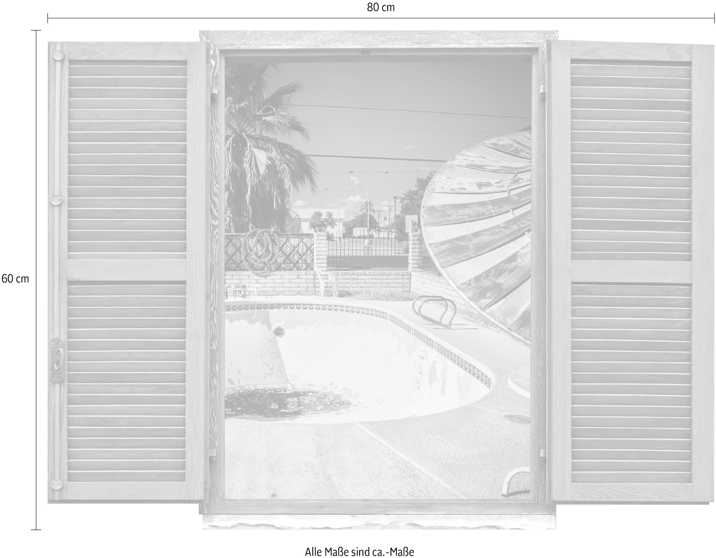 queence Wandtattoo »leerer Pool«, (1 St.), Wandsticker, Wandbild, selbstklebend, 3D, Fenster
